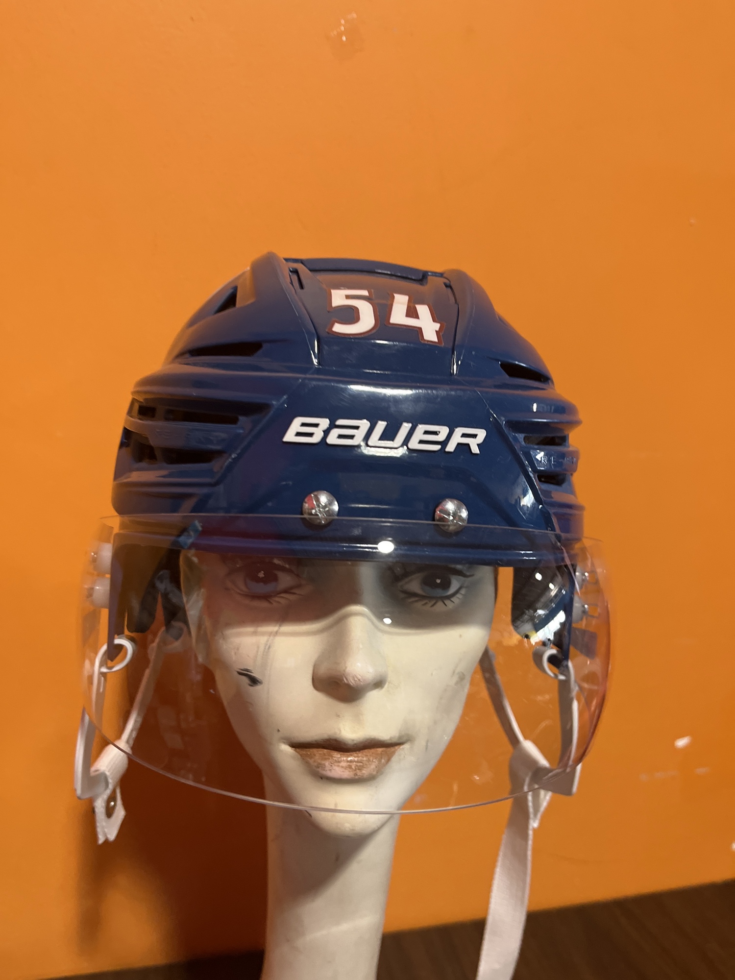 Used Blue Bauer ReAkt 150 Pro Stock Helmet Colorado Avalanche 54