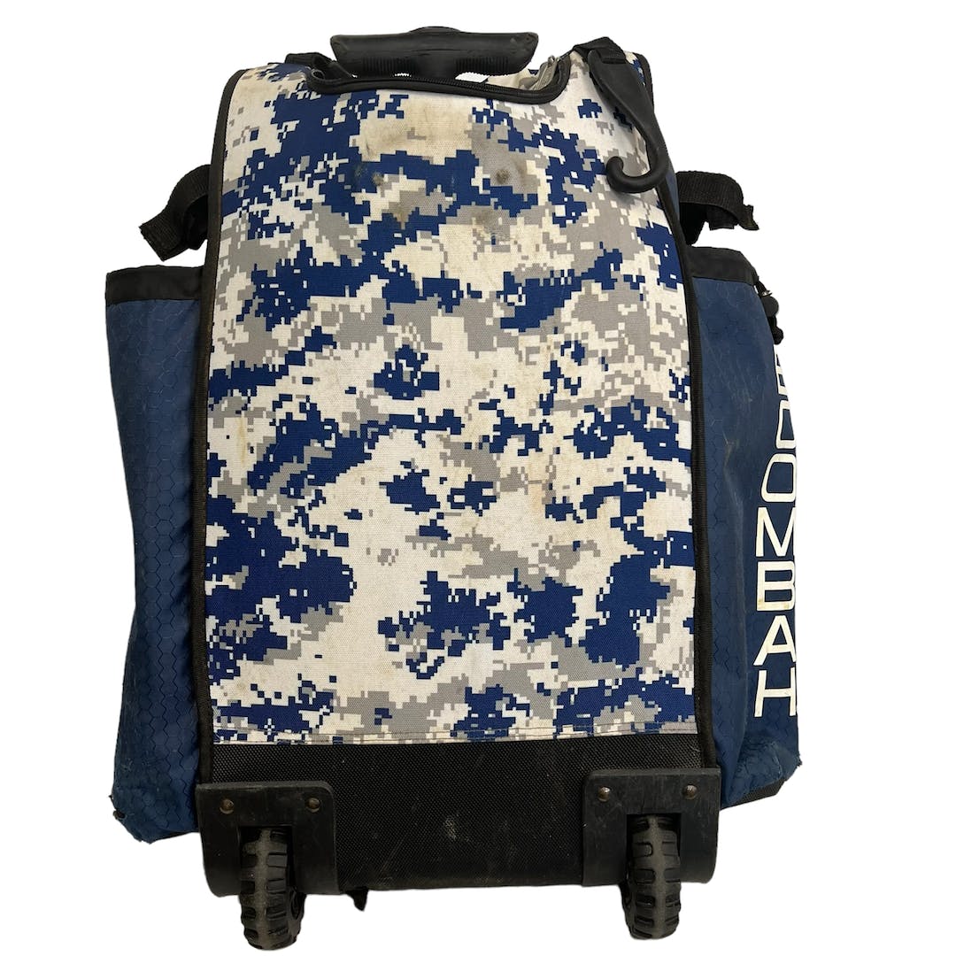 Used Boombah Backpack Camo Blue Wheeled Baseball And Softball Equipment