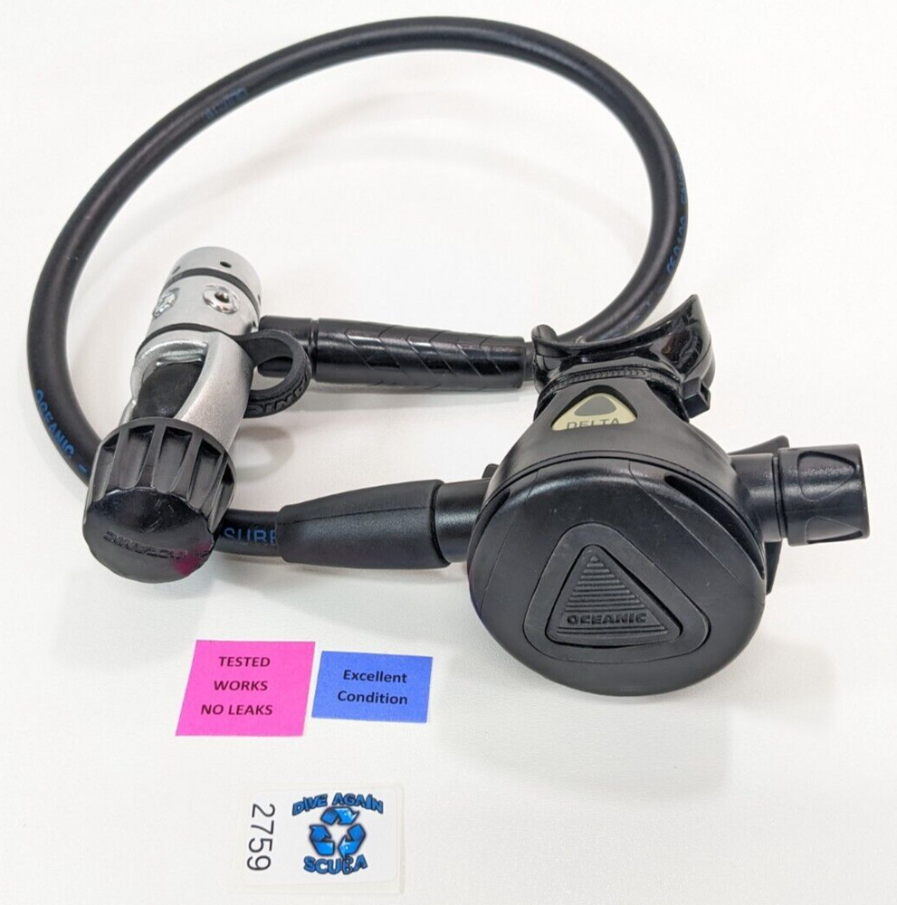 Oceanic Delta 2 Scuba Dive Regulator Set Yoke 1st Stage Adjustable