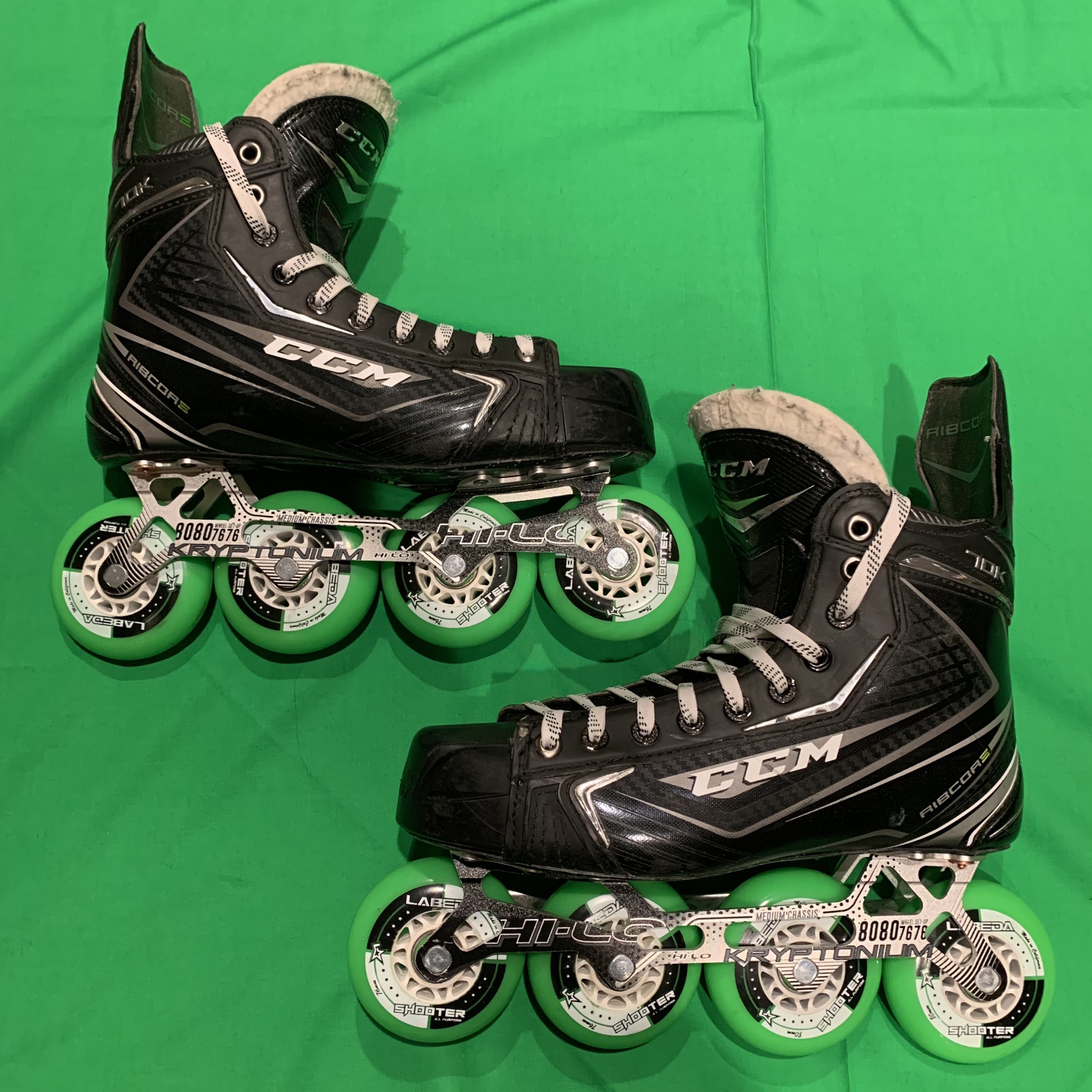 CCM Ribcor 70K Roller/Inline Skates Sr 7.5D HiLo Kryptonium Chassis