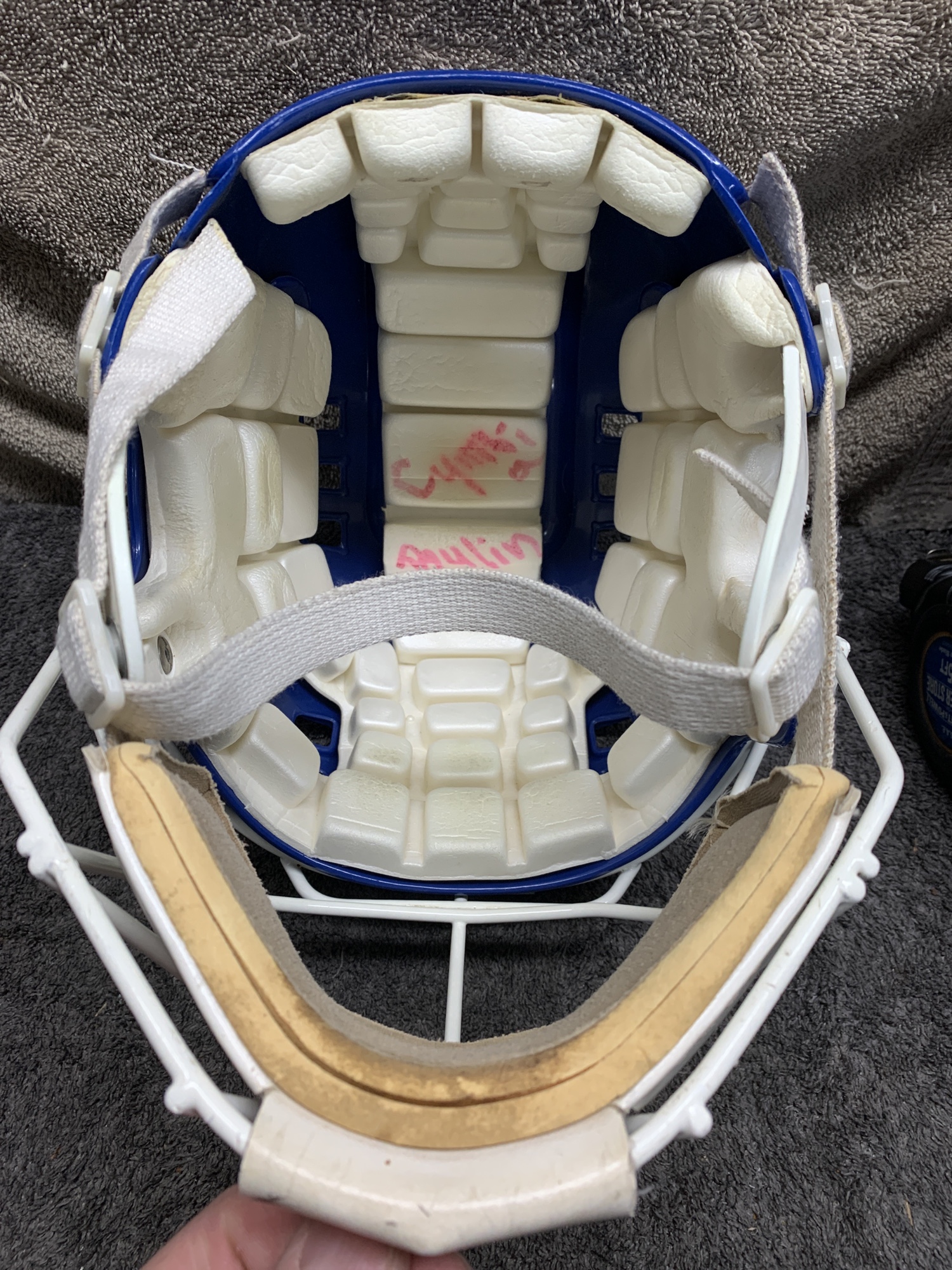 VINTAGE COOPER SK600 GOALIE HOCKEY HELMET / HM30 MASK AND CHIN SLING