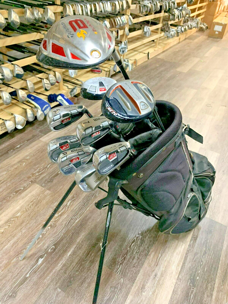 Complete Set of Golf Clubs TaylorMade, Wilson + Stand Bag SidelineSwap