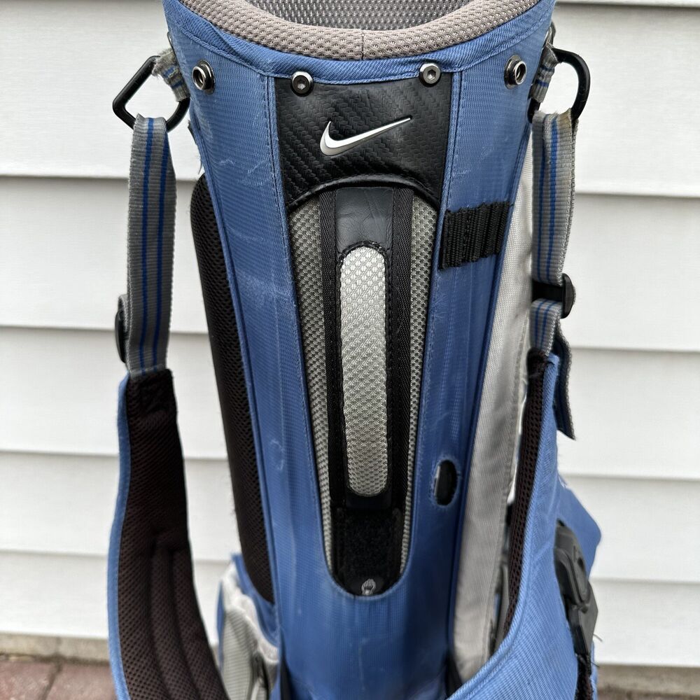 Nike Progressive Blue Gray White Golf Stand Carry Bag Dual Straps 8 Way