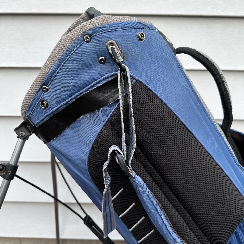 Nike Progressive Blue Gray White Golf Stand Carry Bag Dual Straps 8 Way