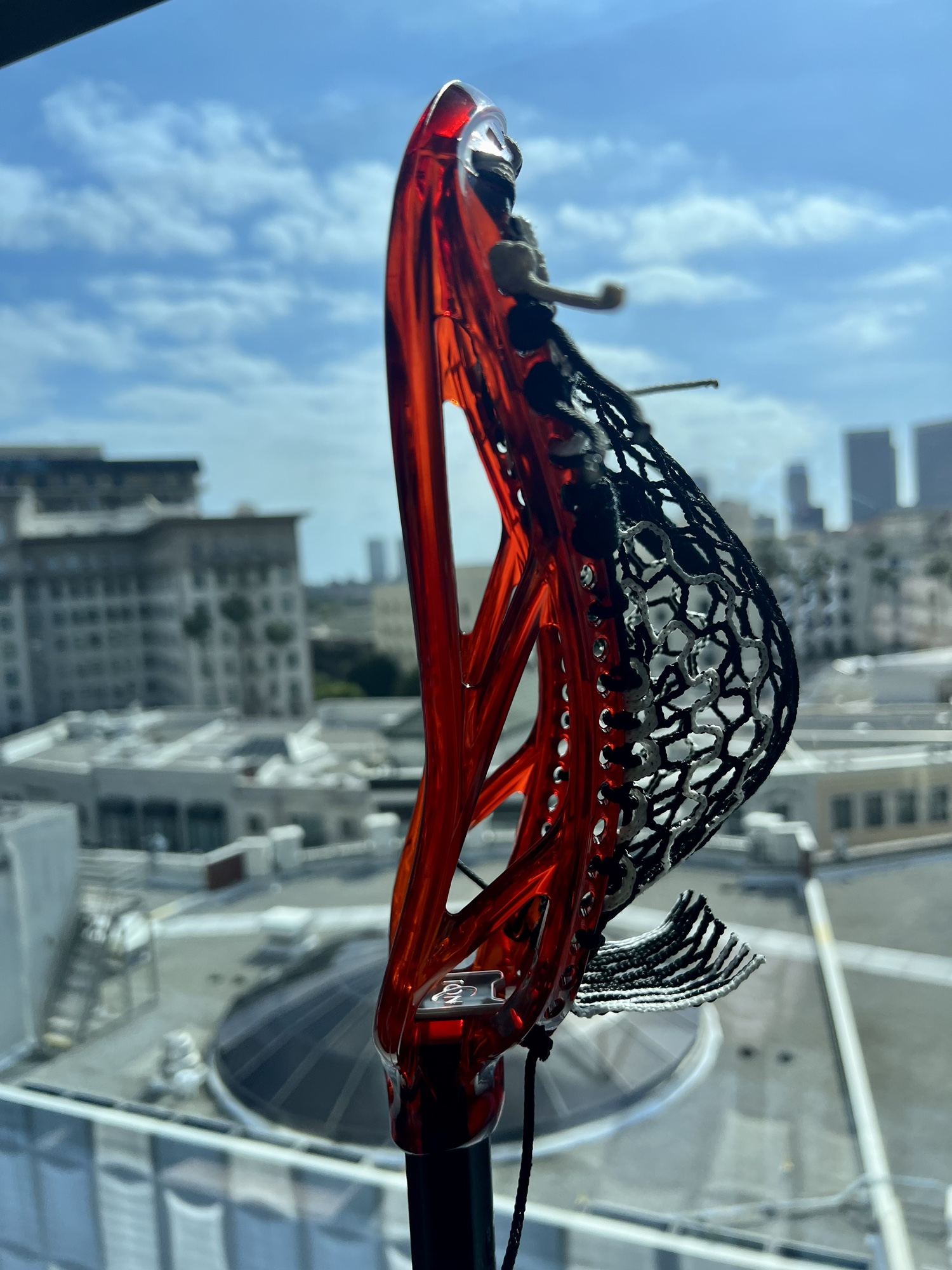 ECD Ion Dyed Red Pro Strung W/ Hero 3 SemiSoft Mesh SidelineSwap