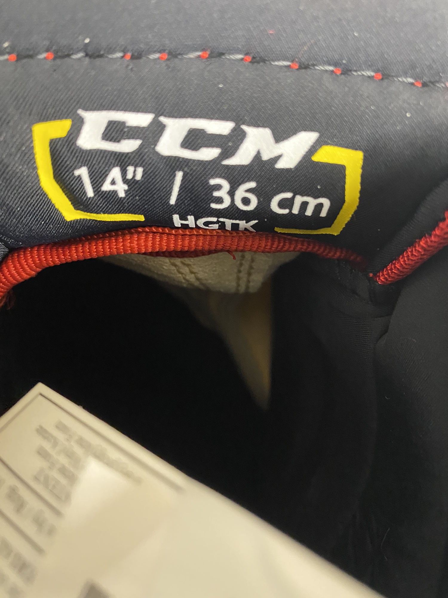 CCM 14" Pro Stock Gloves Carolina Hurricanes SidelineSwap