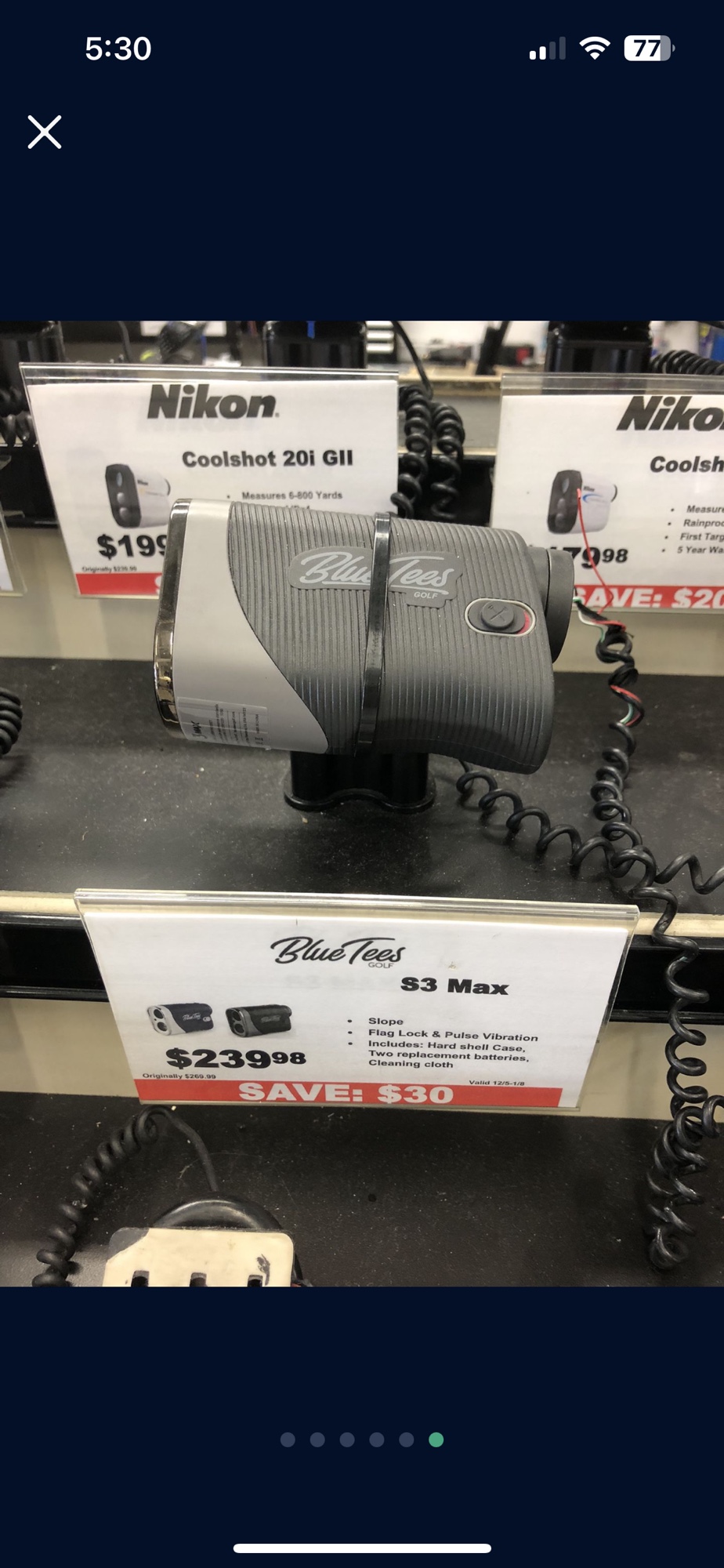 Blue Tees 3 MAX Black Rangefinder SidelineSwap