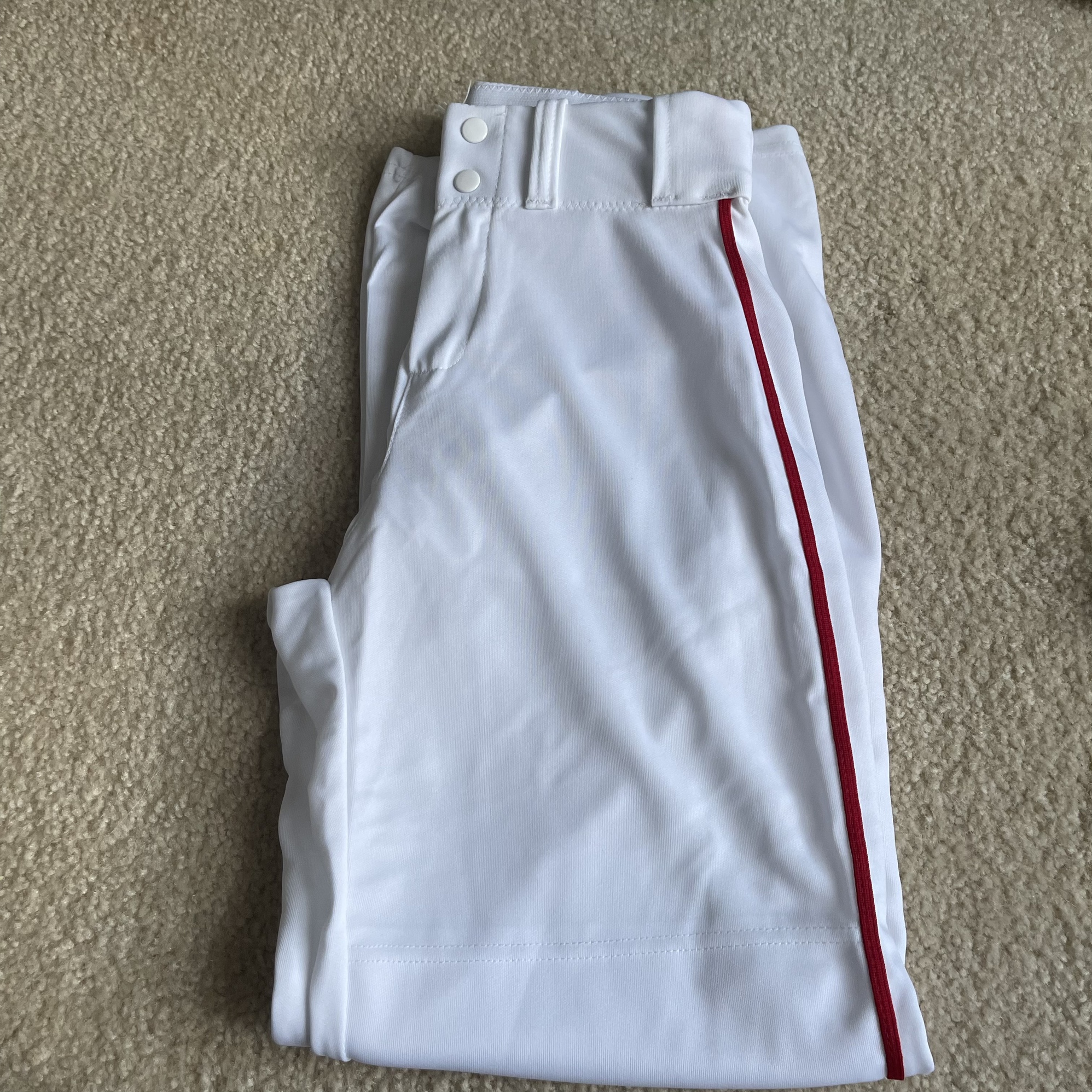 Mens Alleson Baseball (2) pants white w/red piping SidelineSwap