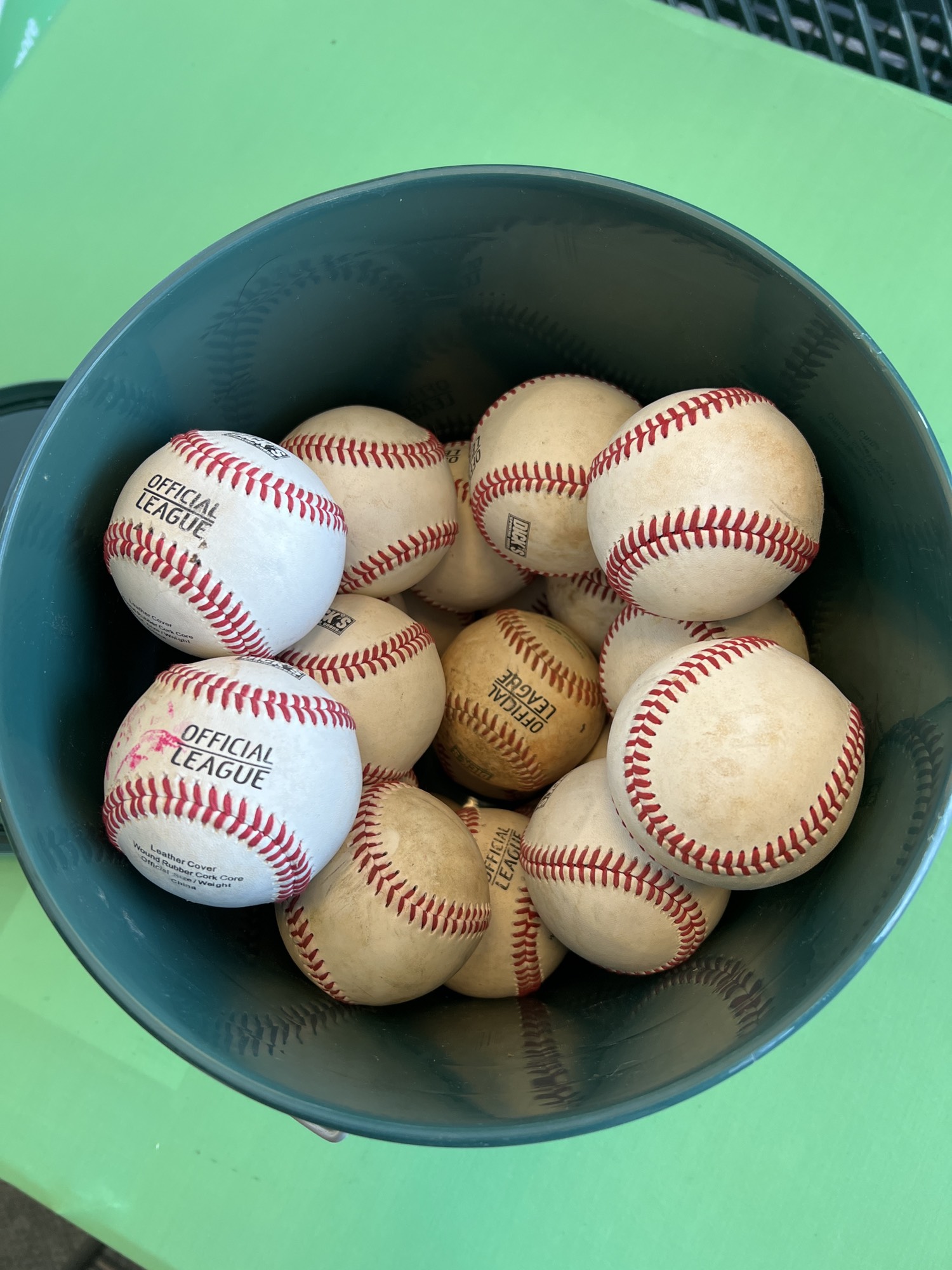 Used Dicks Official League 24 Pack Baseballs with Bucket SidelineSwap