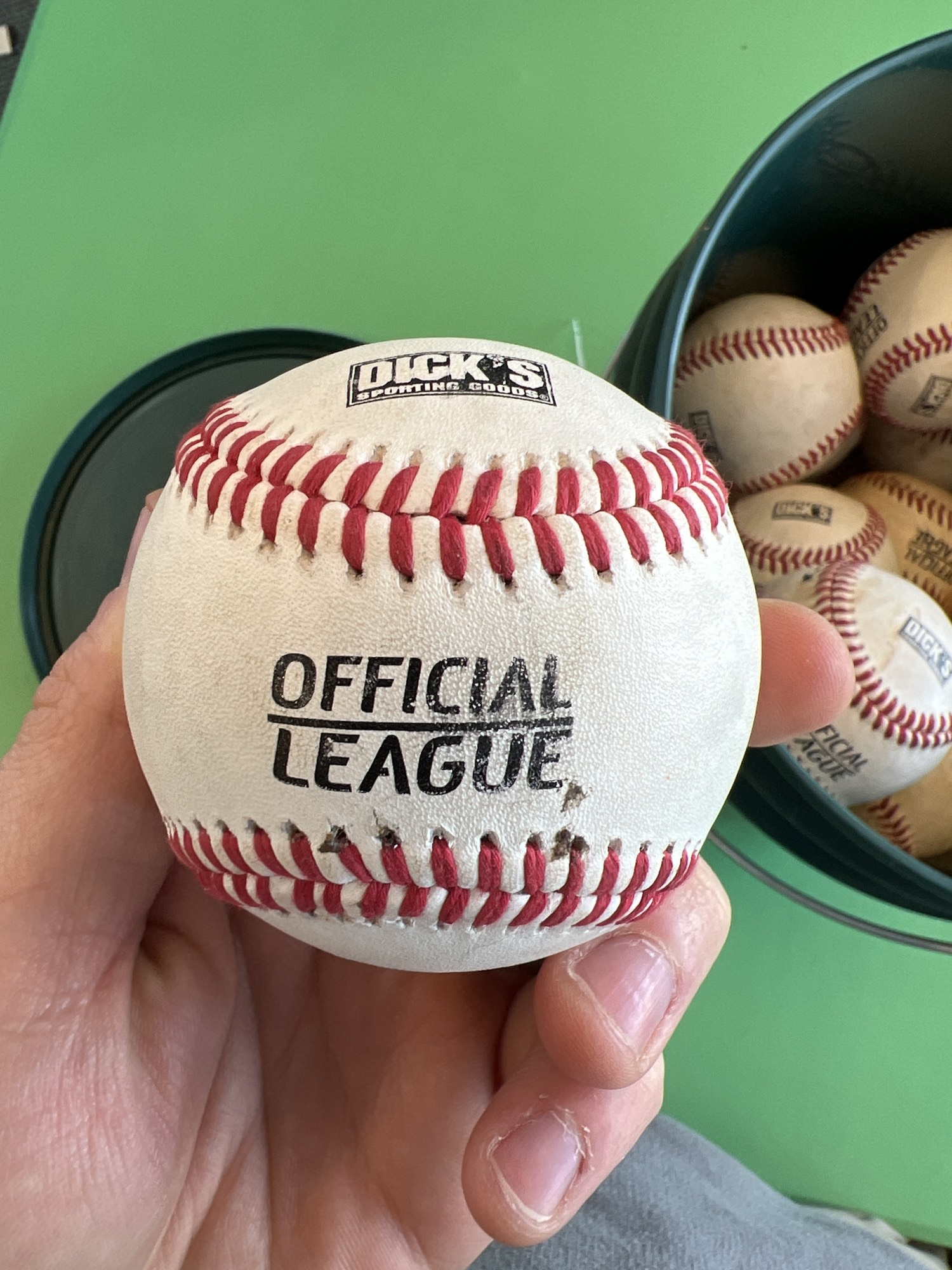 Used Dicks Official League 24 Pack Baseballs with Bucket SidelineSwap