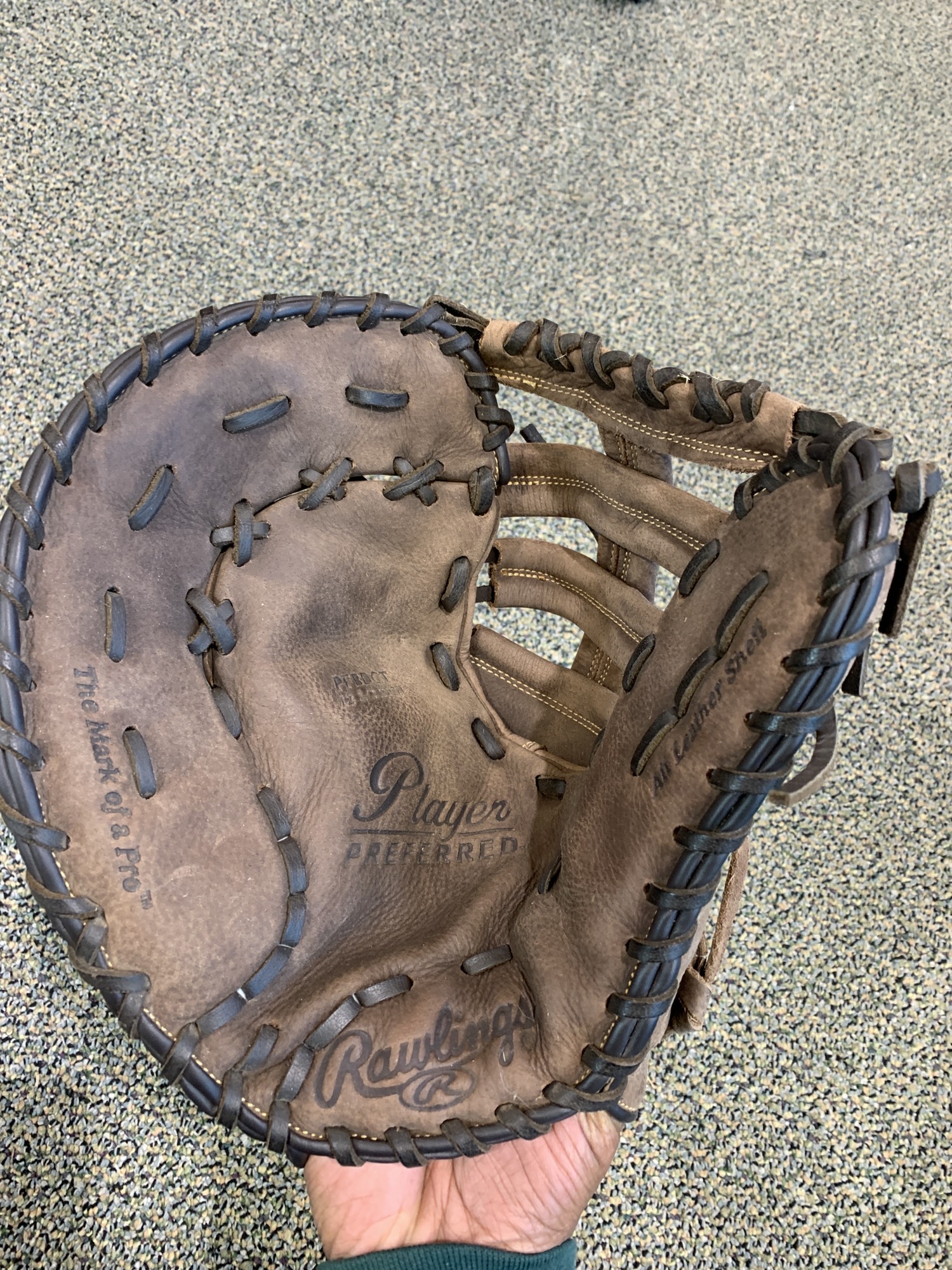 Used Rawlings Player Preferred Left Hand Throw First Base Baseball