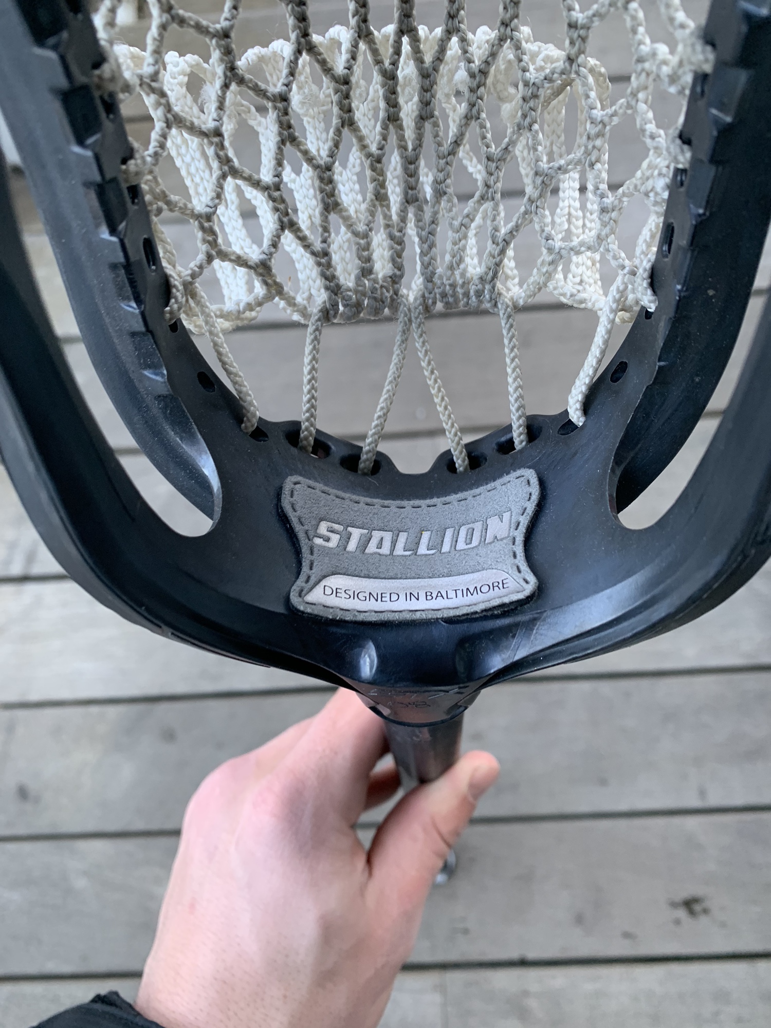 STX Stallion 700 Lacrosse Head Hero 2.0 Mesh Black White Combo