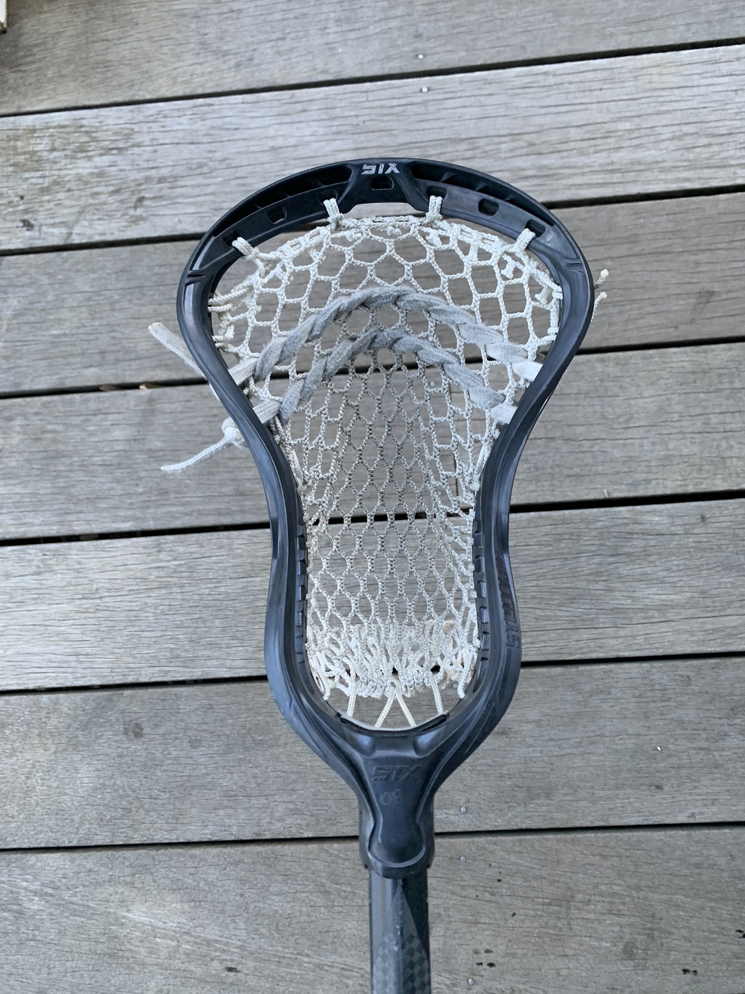 STX Stallion 700 Lacrosse Head Hero 2.0 Mesh Black White Combo