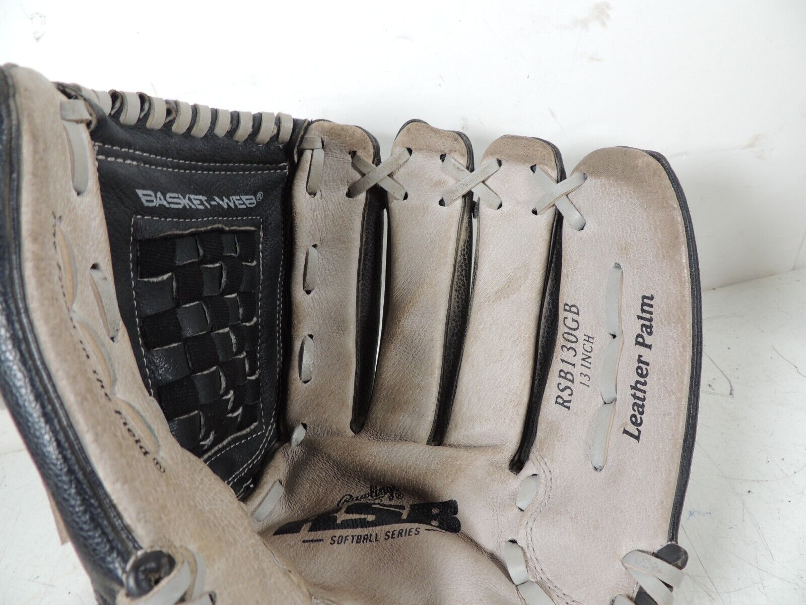 RAWLINGS RSB130GB 13" Black & Grey Leather Softball Playmaster Glove