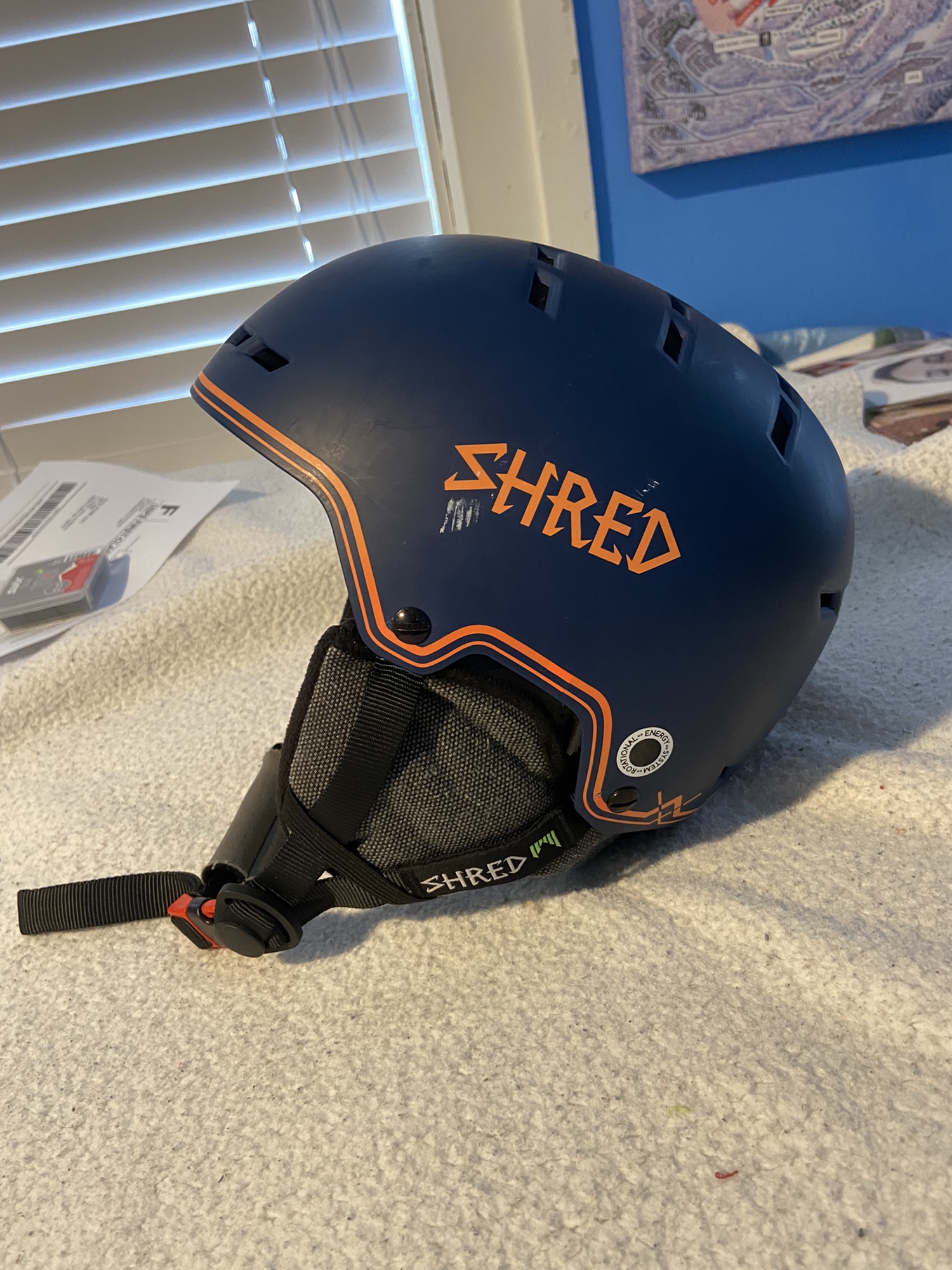 Used Medium Blue Shred Slalom Helmet & Chin Guard SidelineSwap
