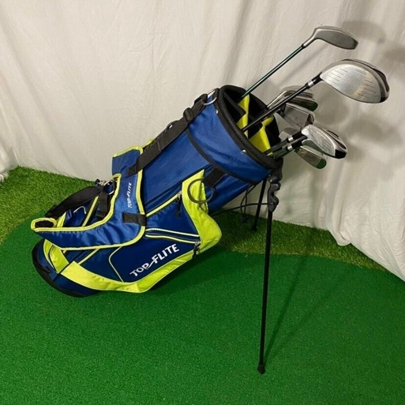 Top Flite Golf Club Blue and Yellow Complete Set With Stand Bag and
