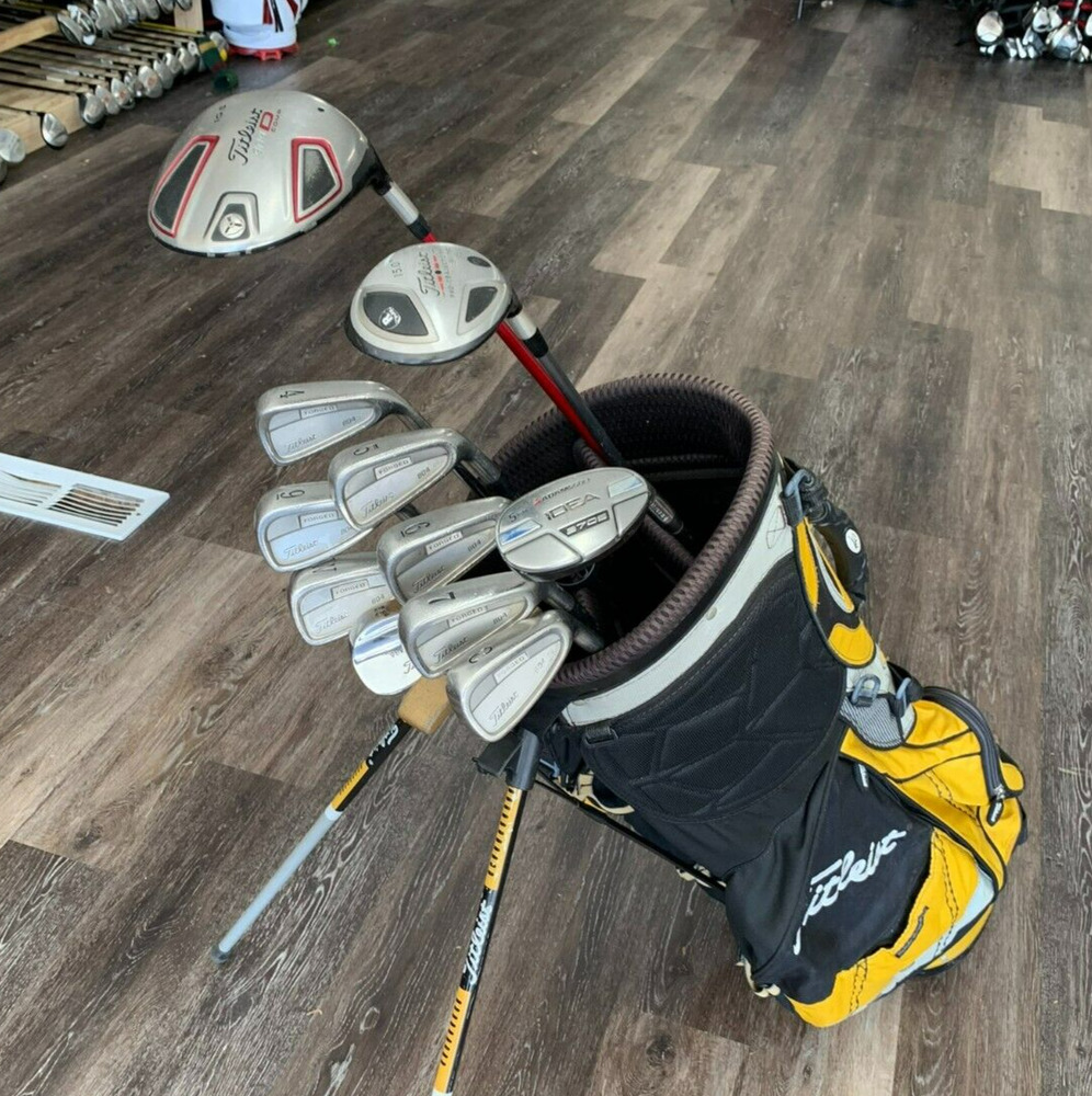 Complete Set of Titleist Golf Clubs + Titlist Bag Regular Flex SidelineSwap