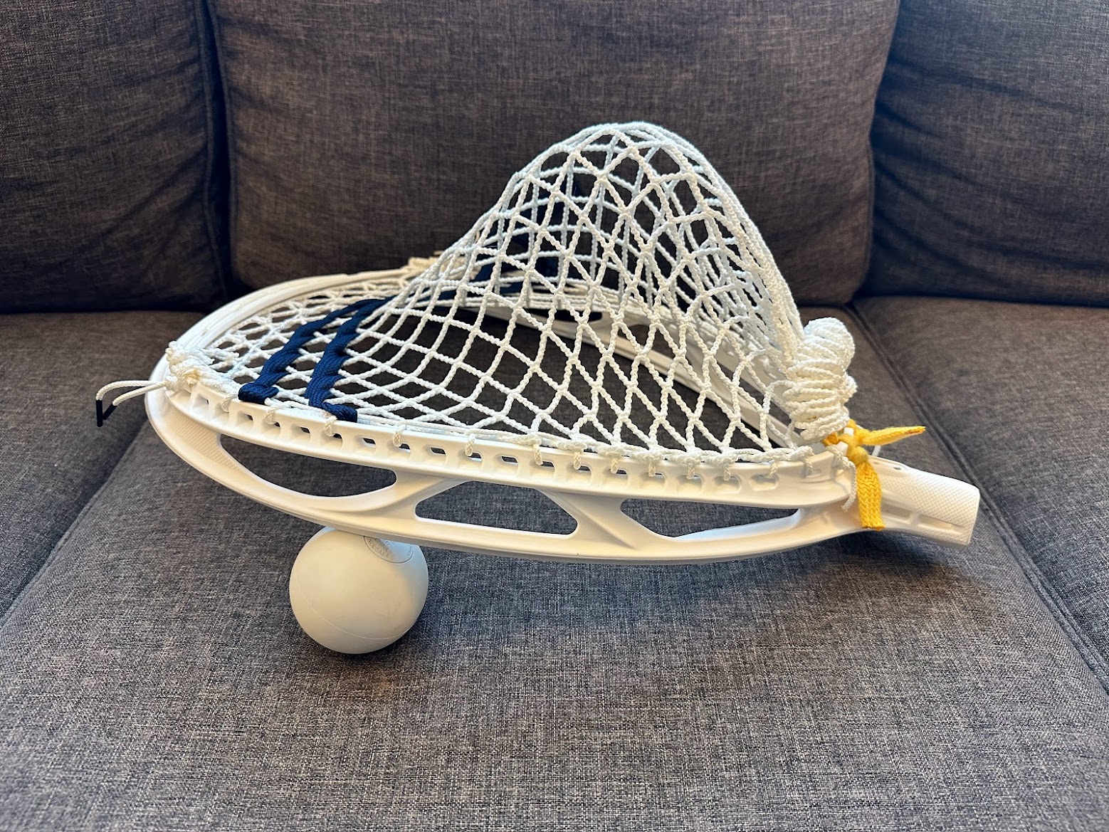 Brand New Custom Strung ECD Impact Goalie Head with ECD Impact Mesh