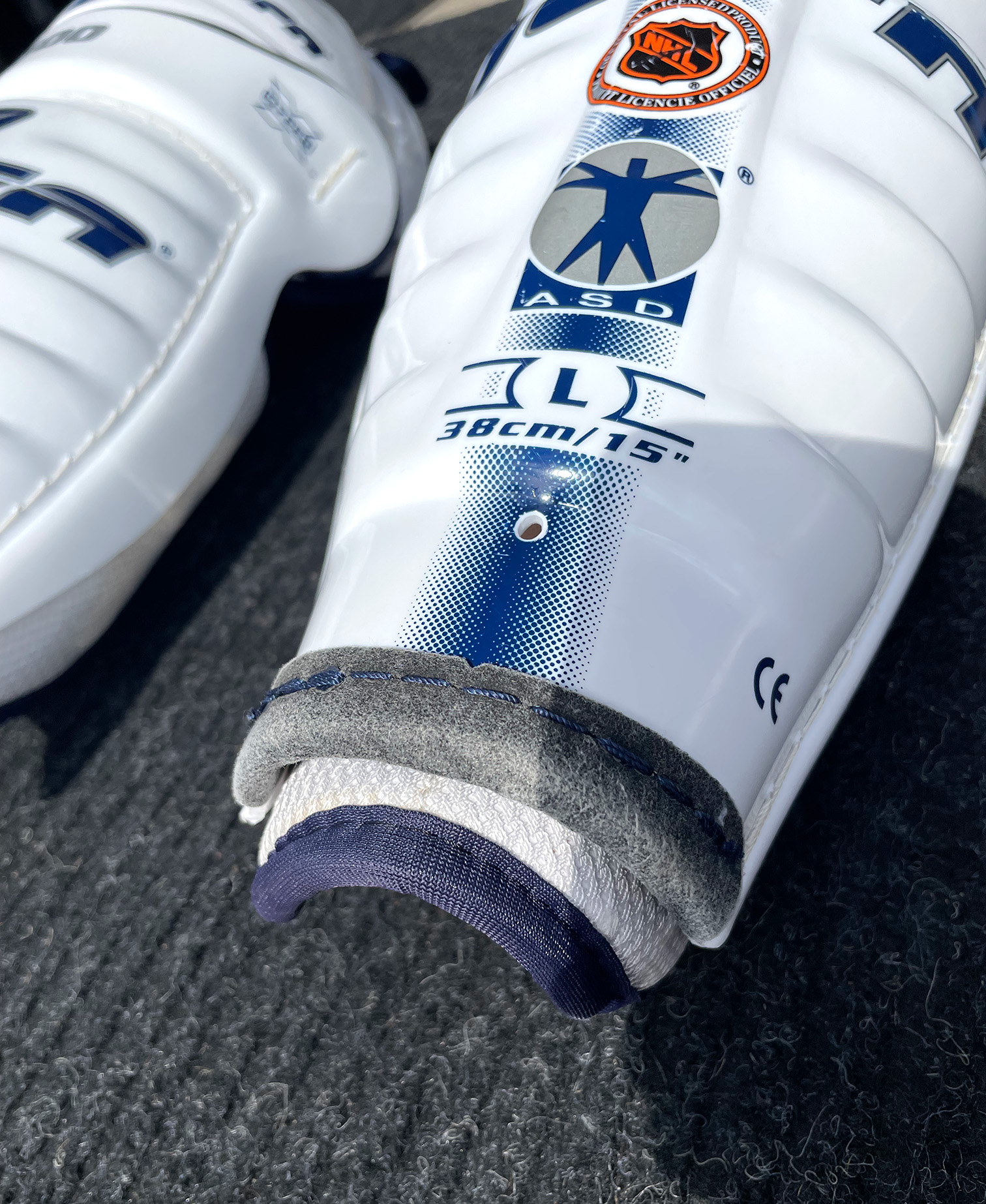 Used Jofa 6500 Pro Stock Hockey Shin Guards Senior 15”, Rare SidelineSwap