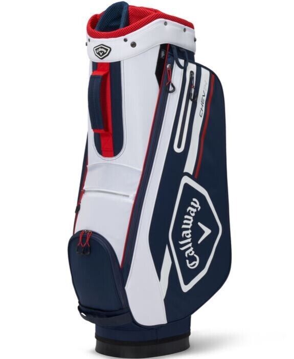 Callaway Chev 14 Cart Golf Bag Navy/Red/White w/ Rain Hood New 86780