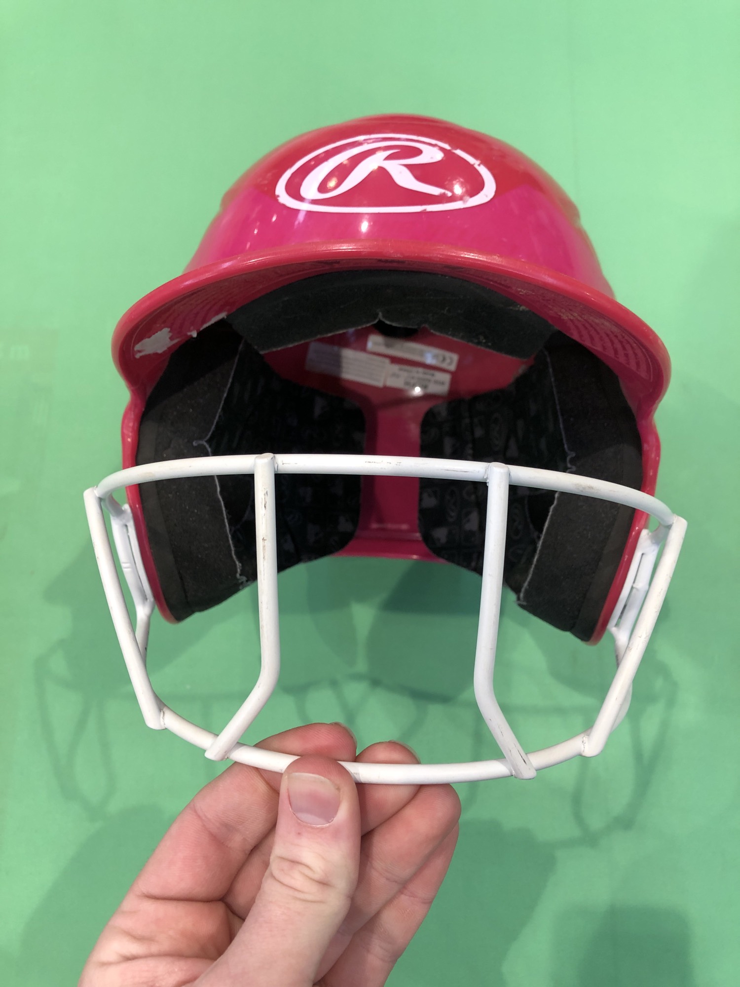 Used Rawlings Batting Helmet with Cage (6 1/2 7 1/2) SidelineSwap