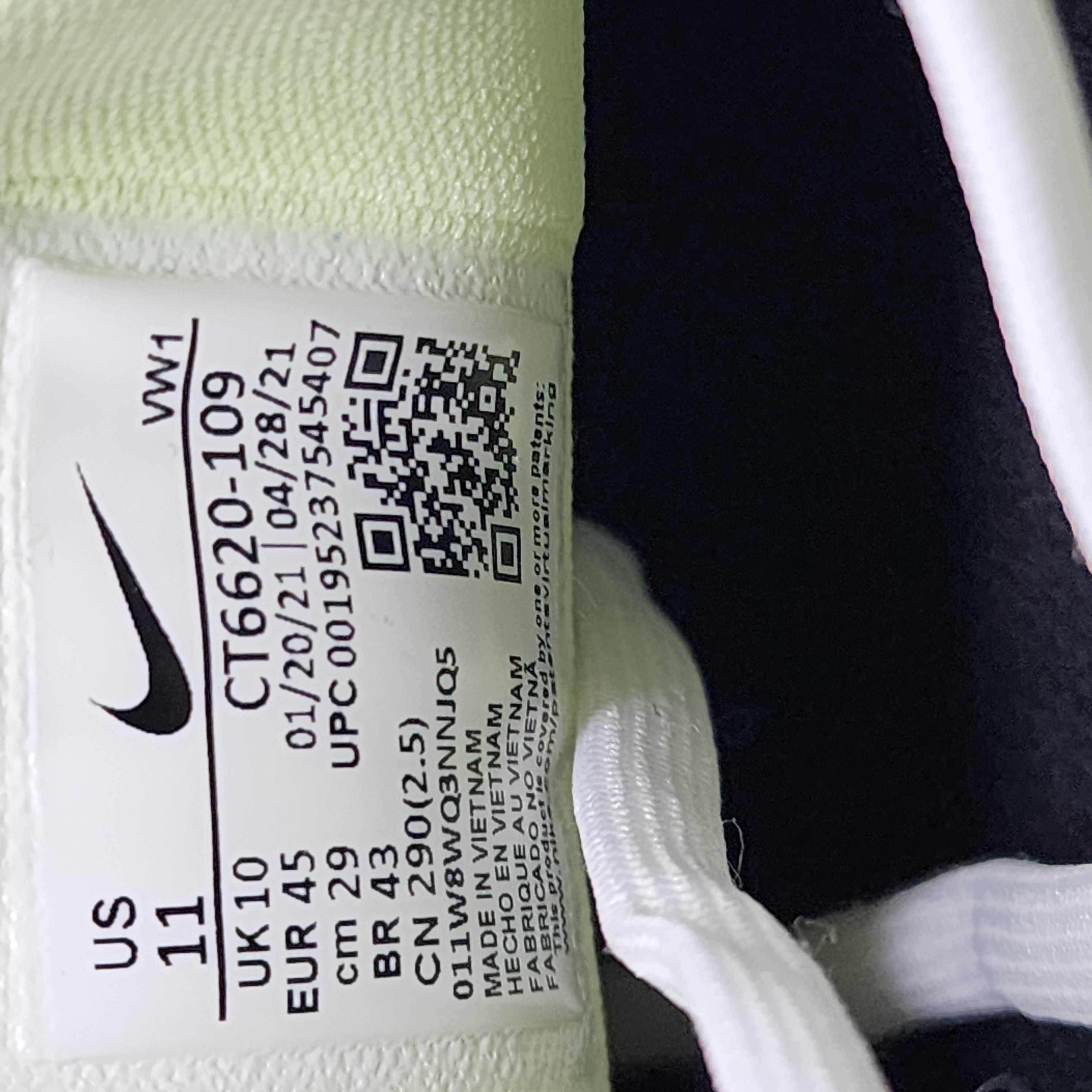 Nike Golf Shoes Mens 11 White Green React Infinity Pro Swoosh Lace Up