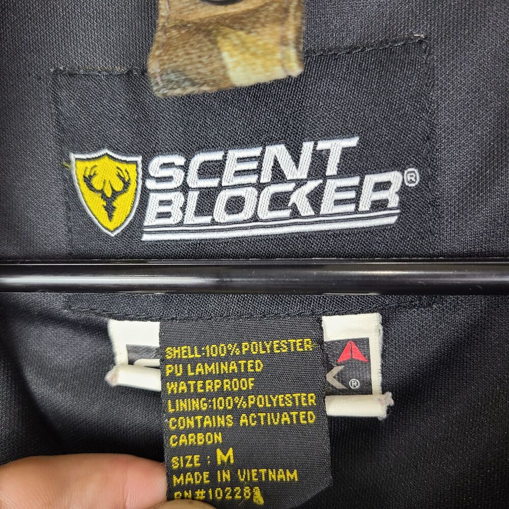 Scent Blocker Camo Hunting Jacket Realtree Rain Blocker Adult Size M