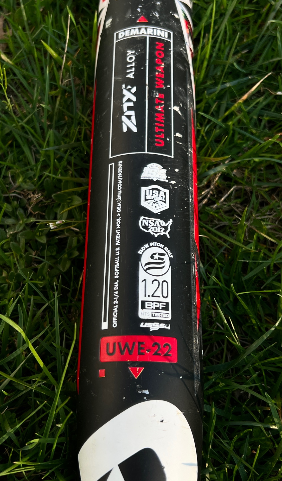 2022 Demarini Ultimate Weapon Slowpitch Softball Bat End loaded 25oz