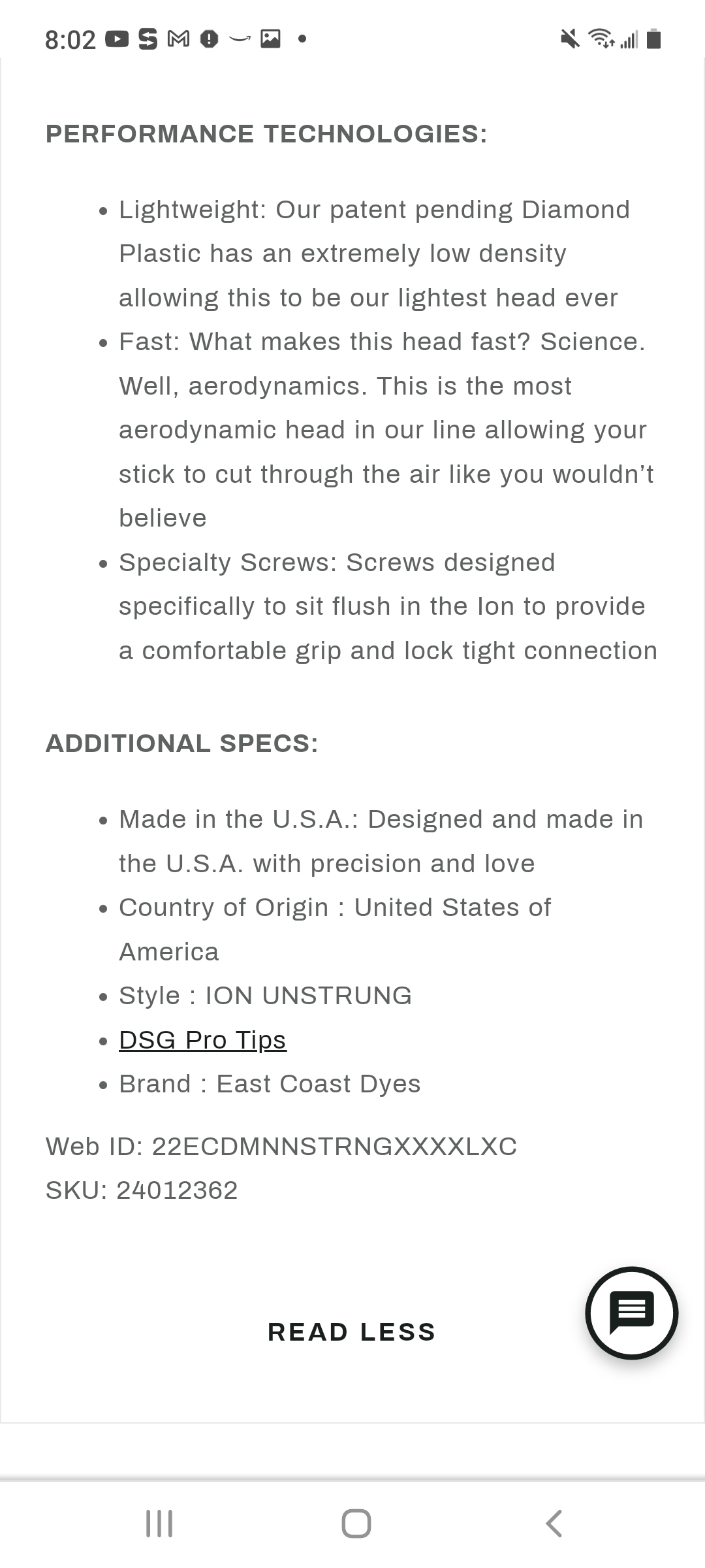 ECD Ion Lacrosse head/blue/Professionally Strung SidelineSwap