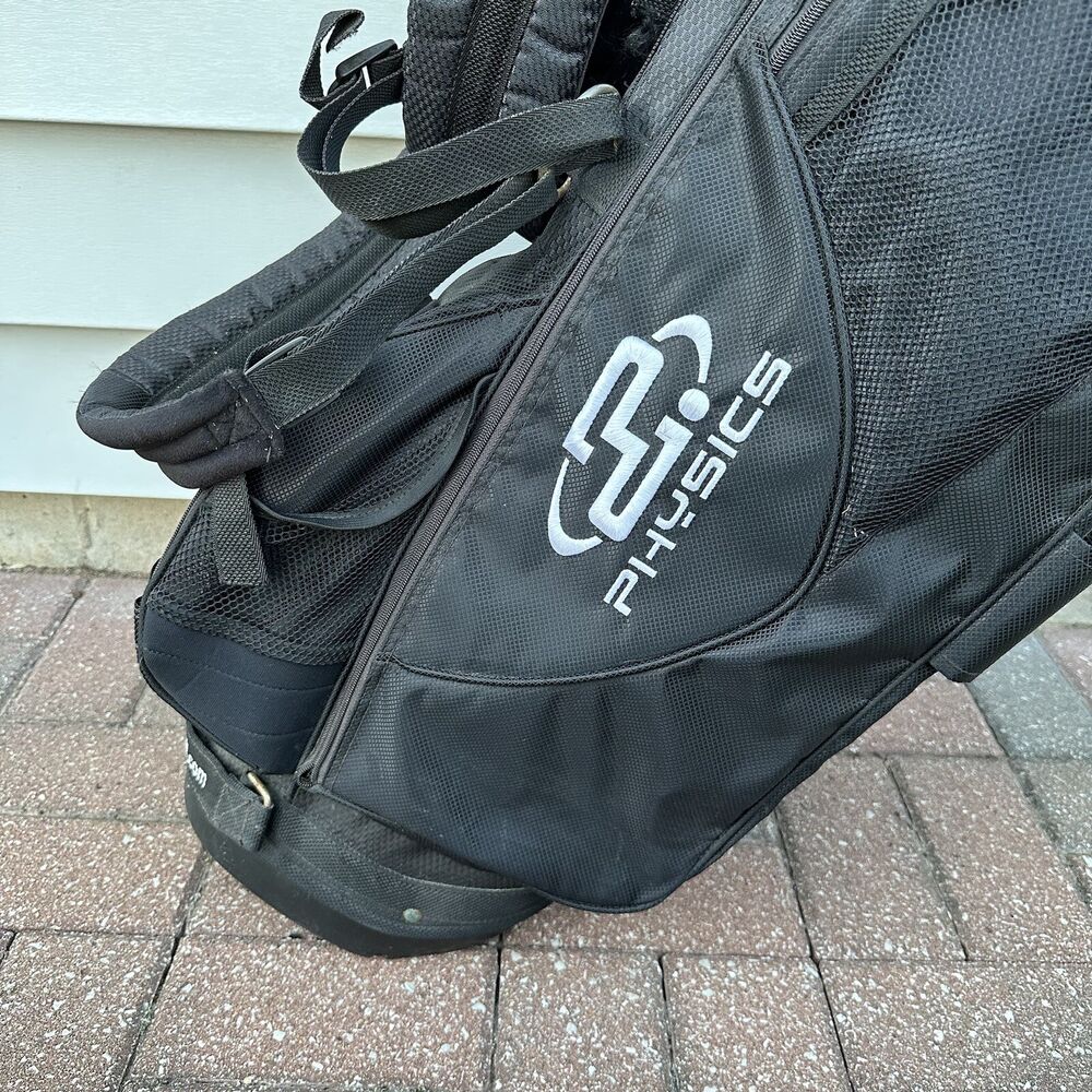 Physics Stand Carry Golf Bag 7 Way Dividers Black White SidelineSwap