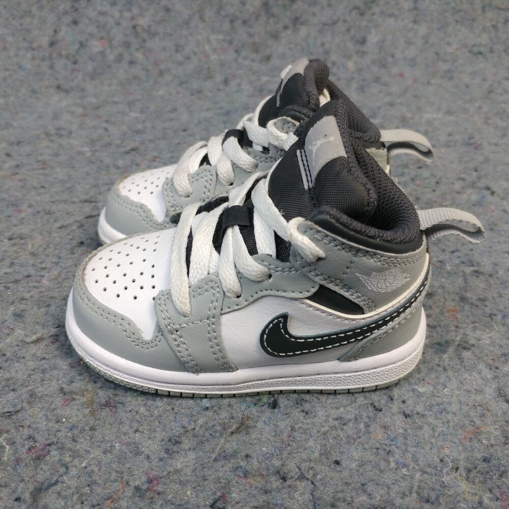 Nike Air Jordan 1 Mid Toddler Shoes Size 4C Sneakers Light Smoke Grey