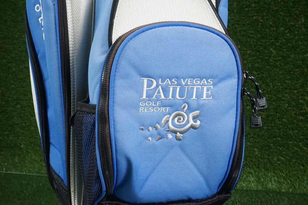 CALLAWAY GOLF BIG BERTHA 6WAY DIVIDER GOLF CART BAG, BLUE/WHITE W