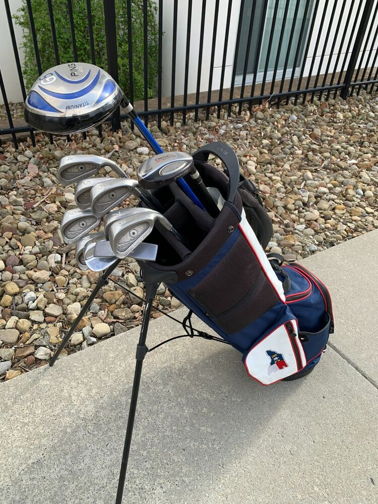 Complete Set of PING Golf Clubs + College Stand Bag SidelineSwap