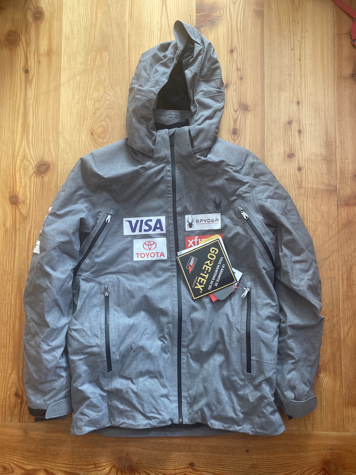 Gray New Medium Spyder US ski team Jacket SidelineSwap