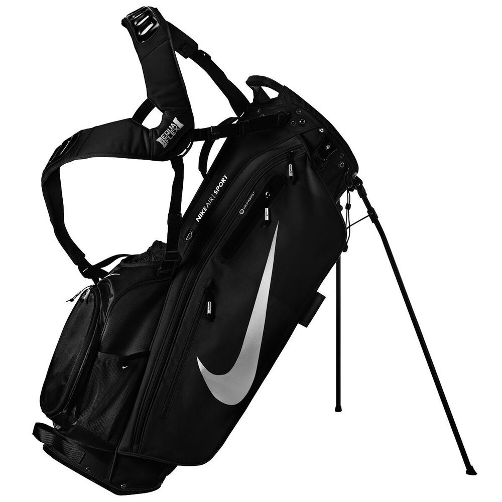 Nike Air Sport Carry Stand Golf Bag Black 6Way Divider w/ Rain Hood