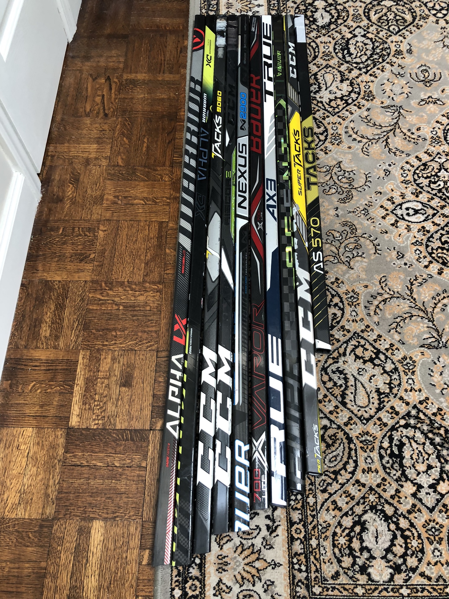 Bundle of 10 Broken Hockey Stick Shafts Bauer CCM Warrior SidelineSwap