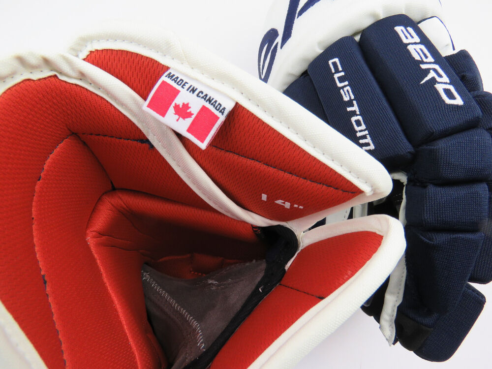 Custom Eagle Aero Pro Stock Hockey PLayer Gloves Blue / White 14" Made