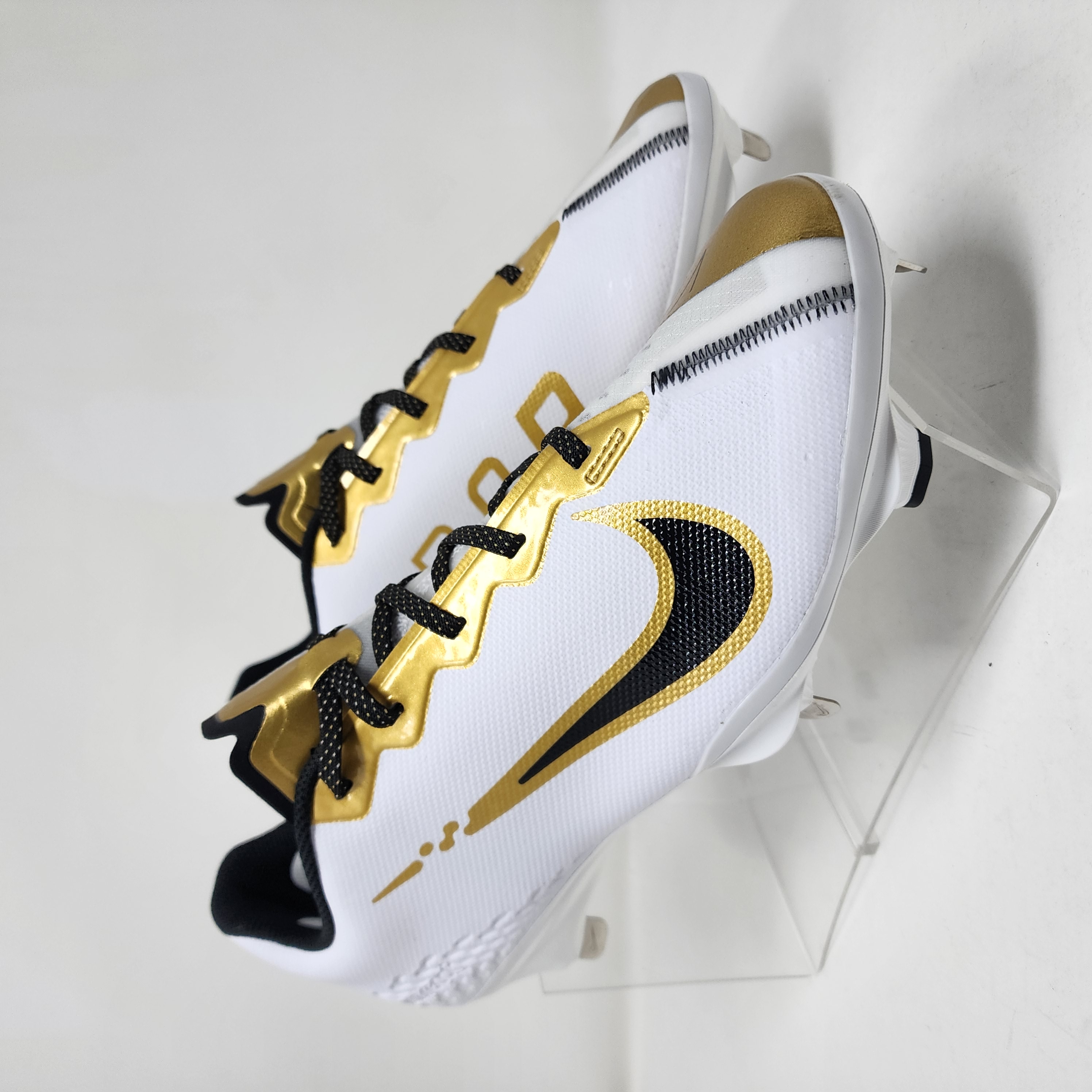 Nike Baseball Cleats Mens 10.5 White Metallic Gold React Vapor Ultrafly