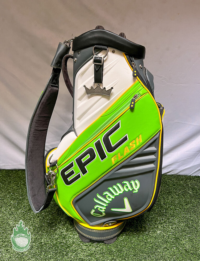 Used Callaway Epic Flash Tour Staff Golf Carry Bag White/Green Madison