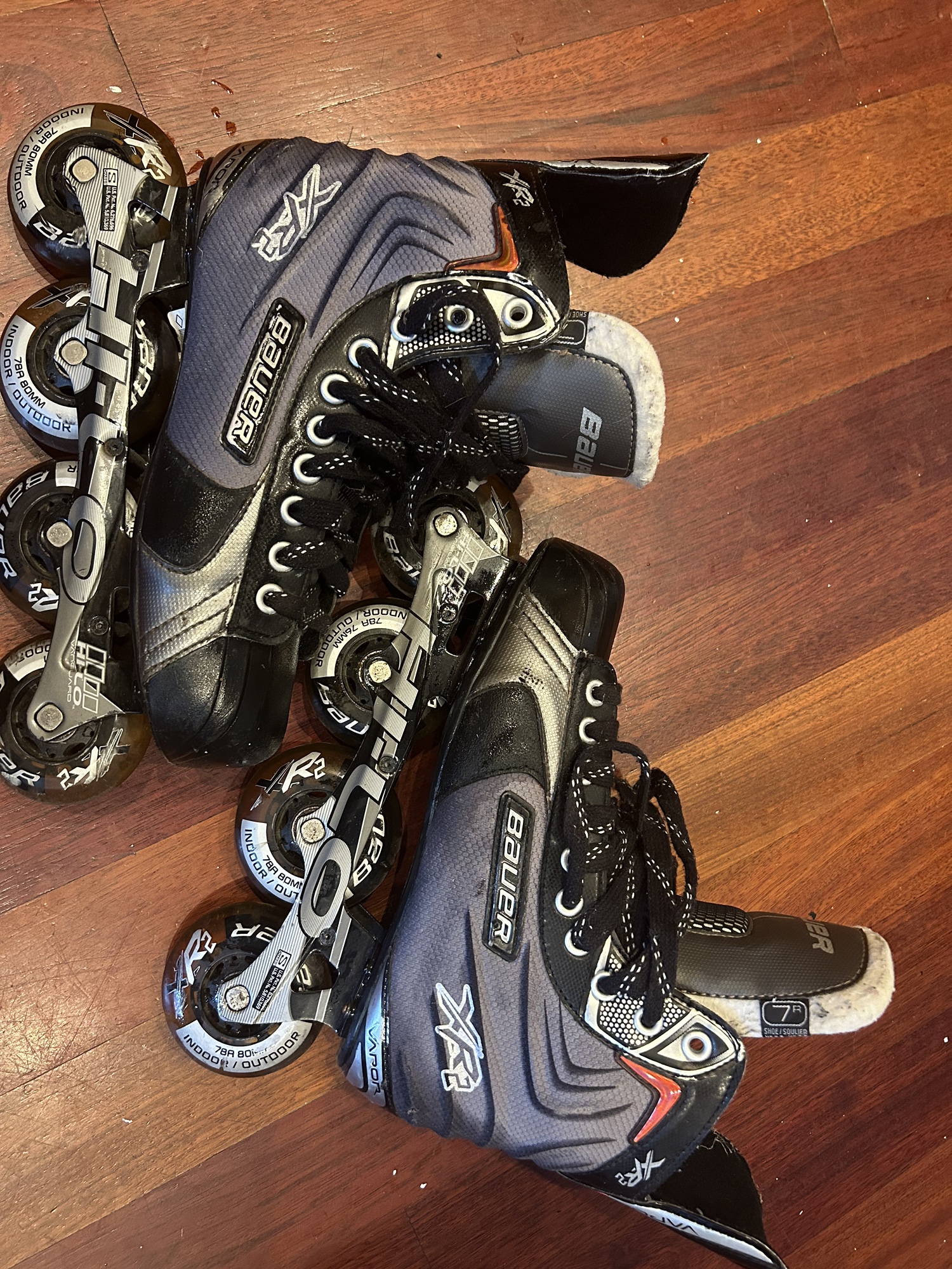 Used Bauer Regular Width Size 7 Inline Skates SidelineSwap