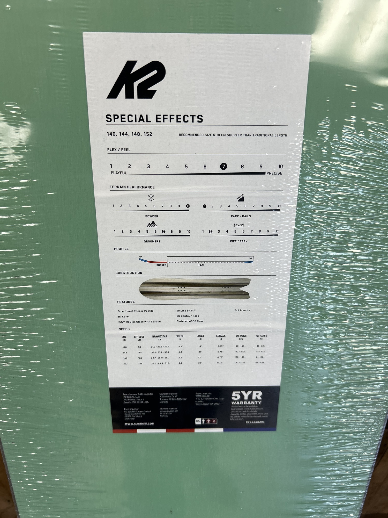 K2 special effects snowboard size 144cm SidelineSwap