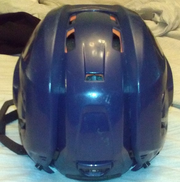 Navy Blue CCM Tacks 710 Helmet w CCM SM15 White Cage SidelineSwap