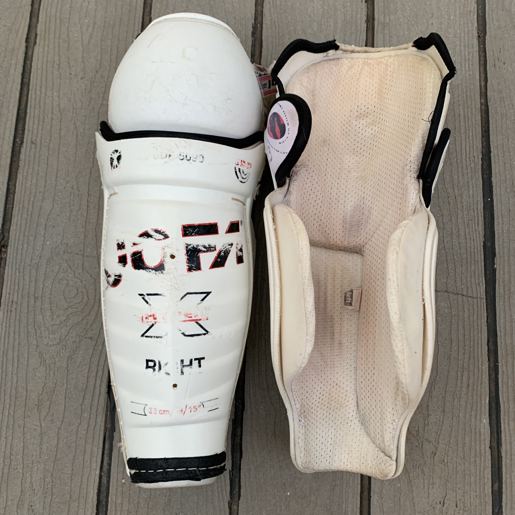 RARE! JOFA 5090 MADE IN SWEDEN 15" Pro Stock NHL Shin Pads PLEASE READ FULL DESCRIPTION