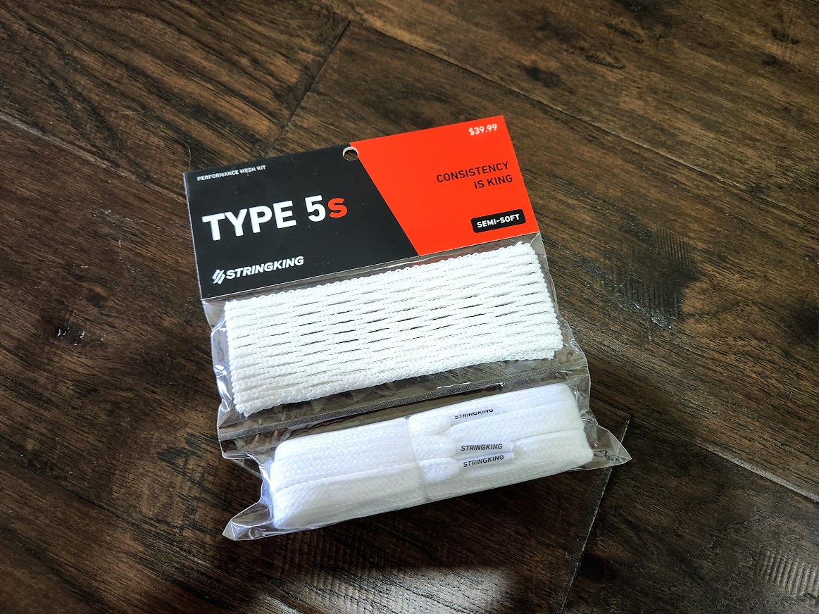 NEW StringKing Type 5S Soft LACROSSE MESH FULL KIT White Sidewall
