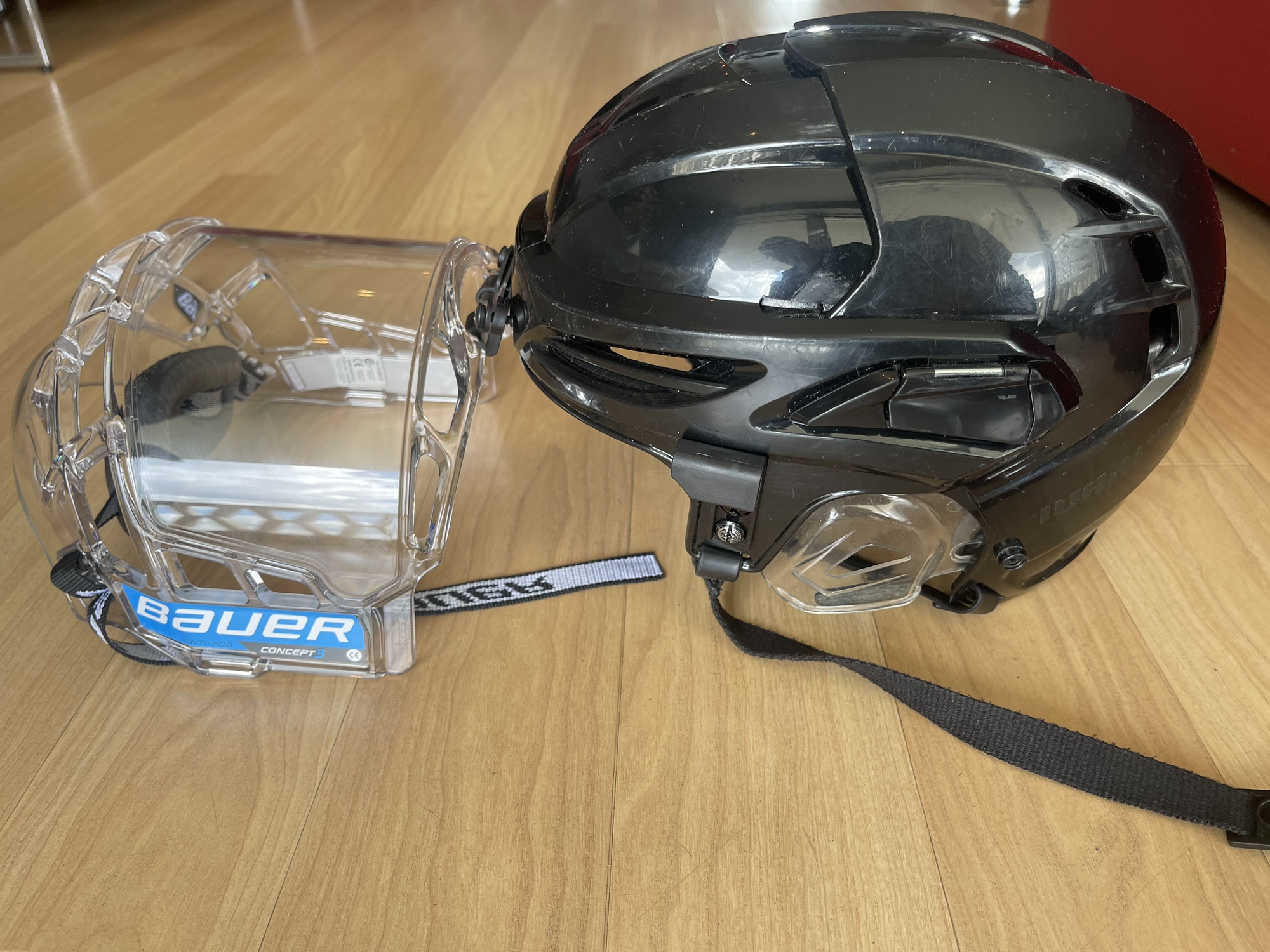 Warrior Covert PX + with New Bauer Concept 3 cage/visor SidelineSwap
