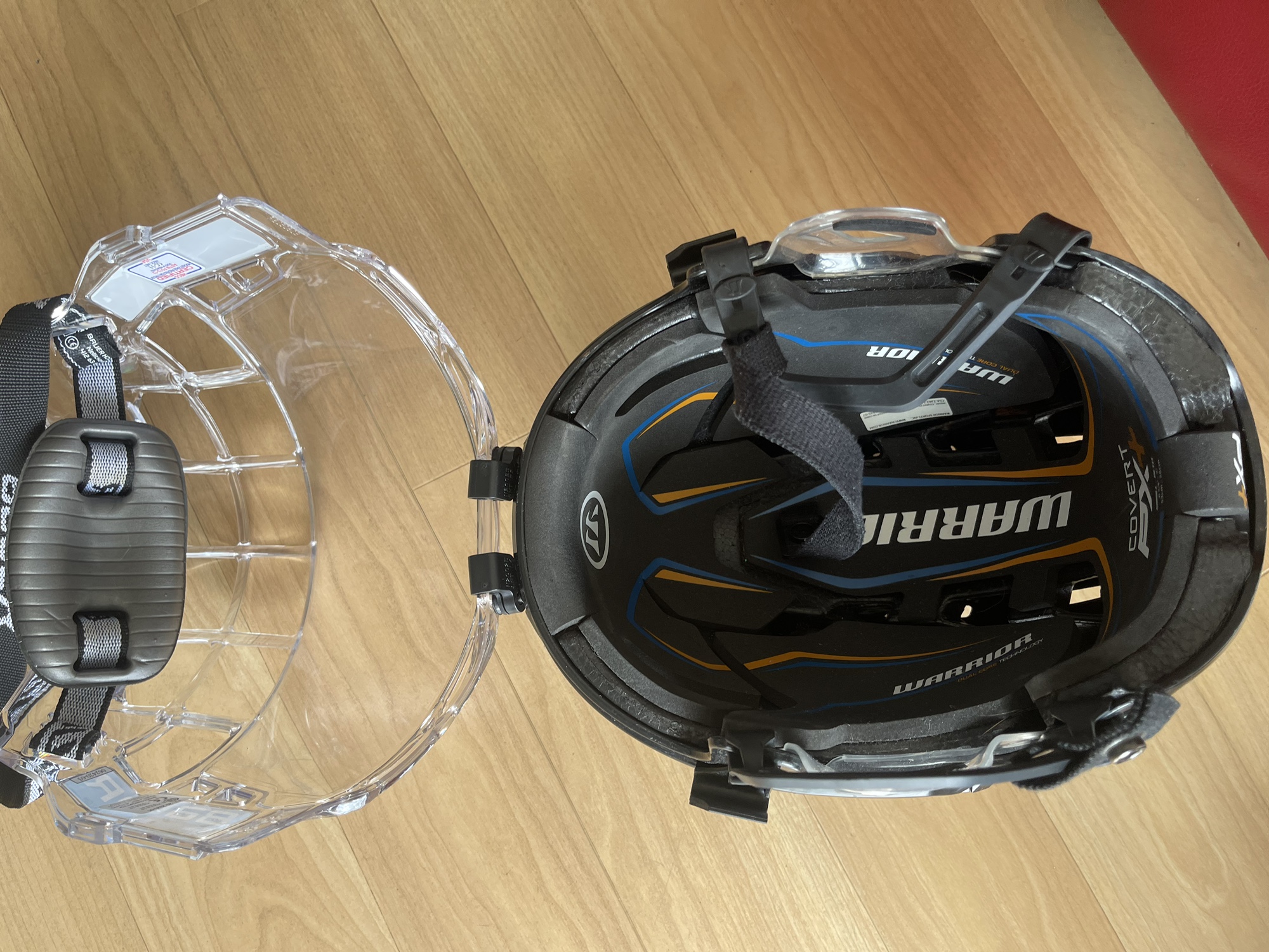 Warrior Covert PX + with New Bauer Concept 3 cage/visor SidelineSwap