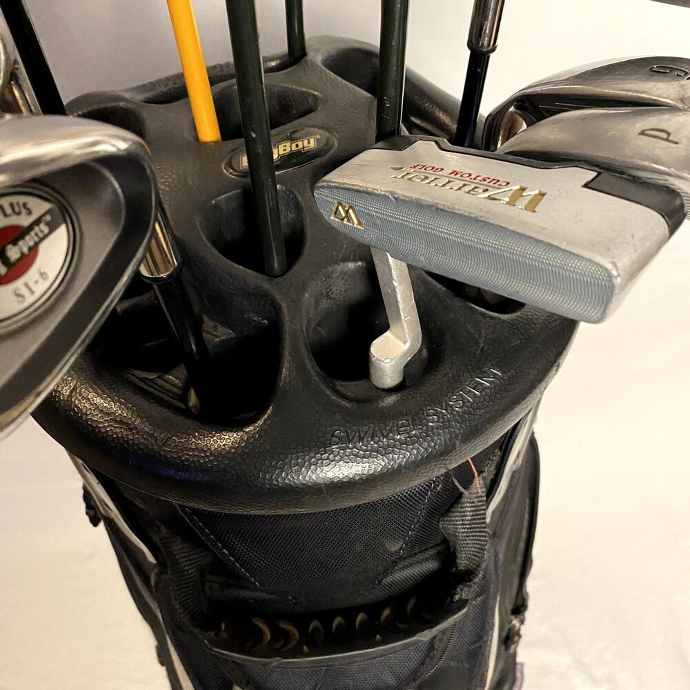 Mens Right Handed Complete Golf Club Set With Swivel Top Rotating Golf