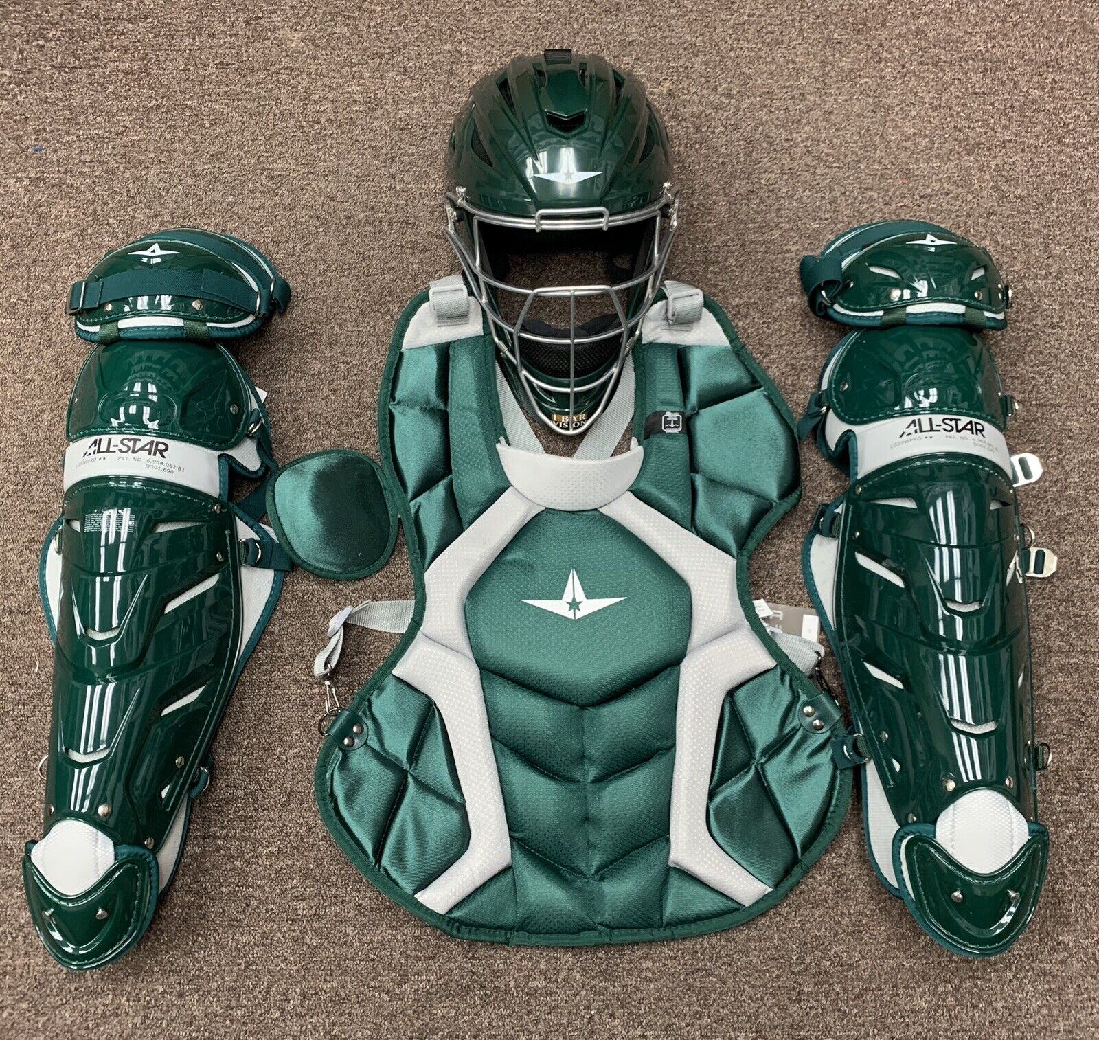 All Star System 7 Adult 16+ Catchers Gear Set NOCSAE CKCCPRO1 Dark
