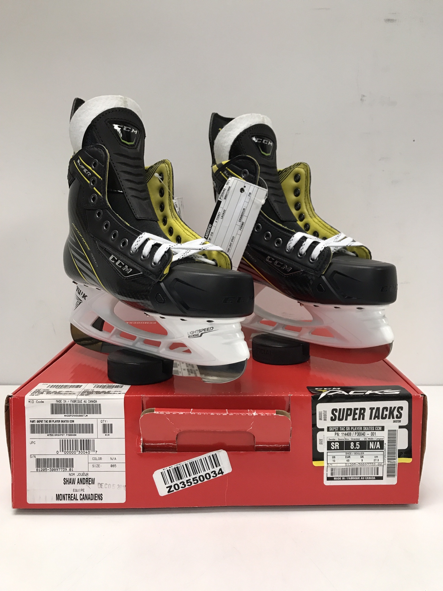 CCM Super Tacks Custom Skates Andrew Shaw Size 8 3/4 SidelineSwap