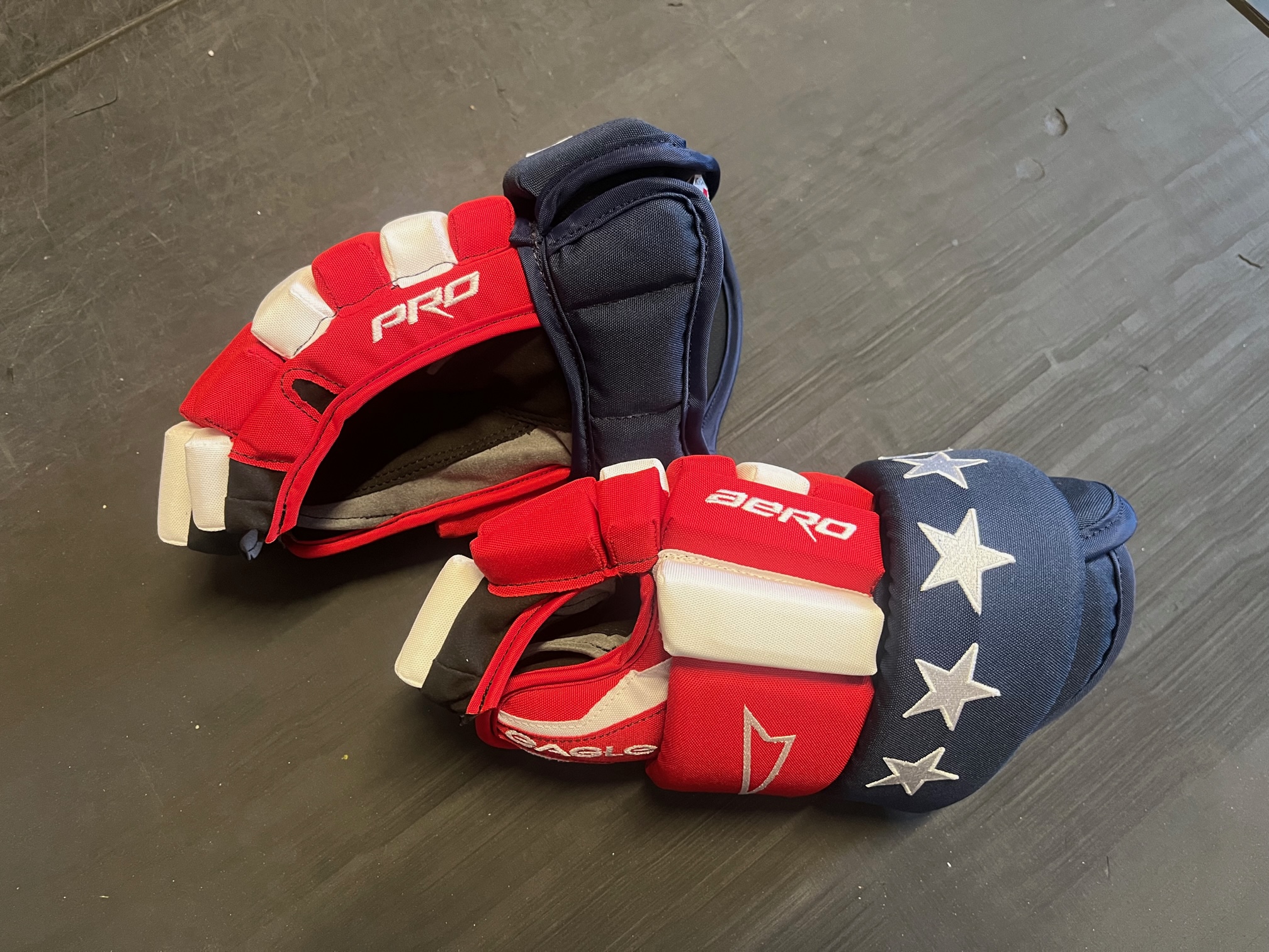New Red/White/Blue USA Custom Eagle Aero Gloves (Made in Canada) (Gaero
